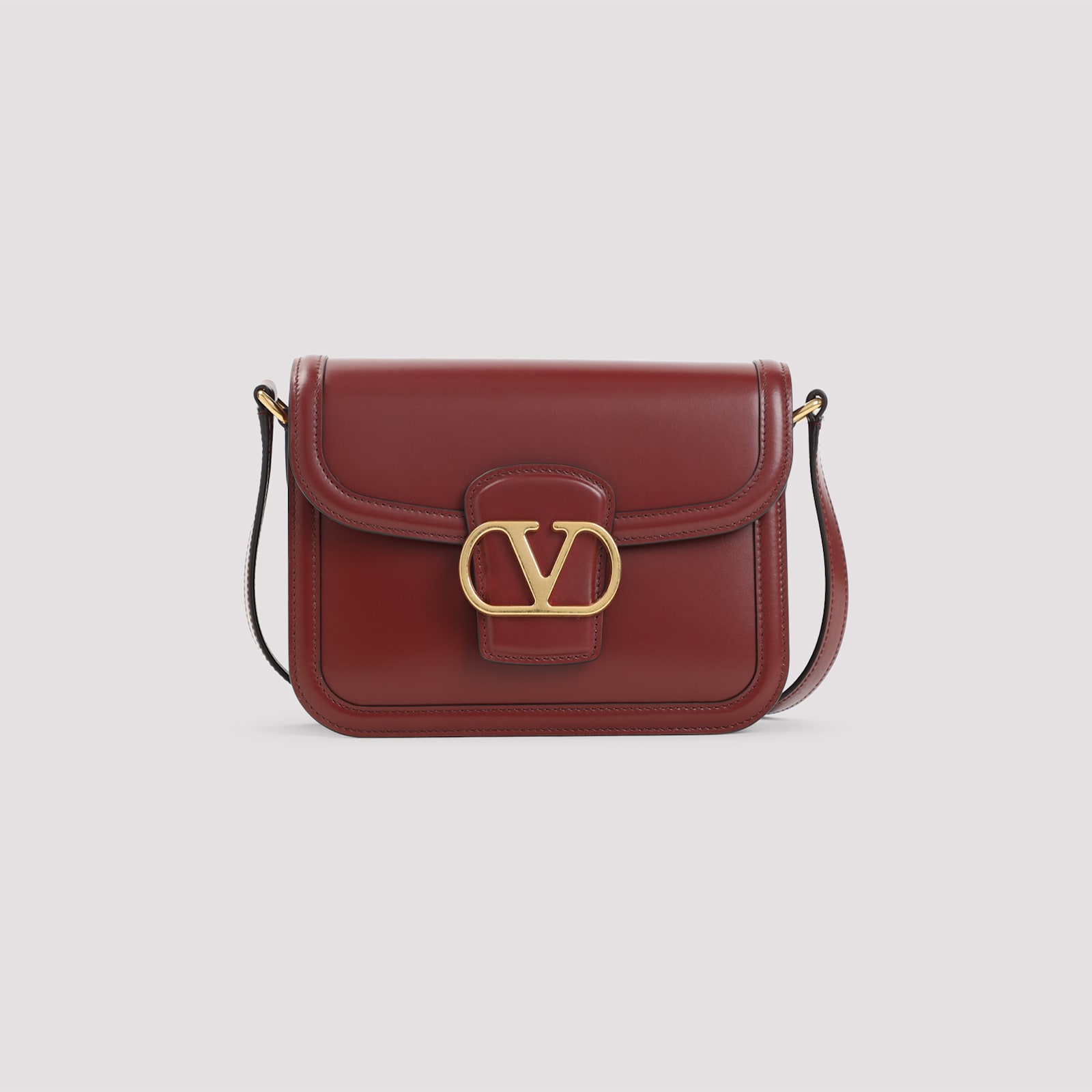 Valentino Womens Brick Ruby 9to5 Small Leather Shoulder Bag
