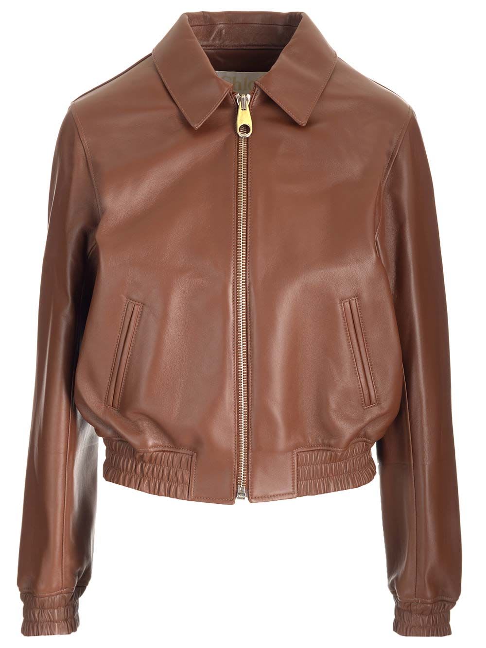 Chloé Leather Bomber Jacket