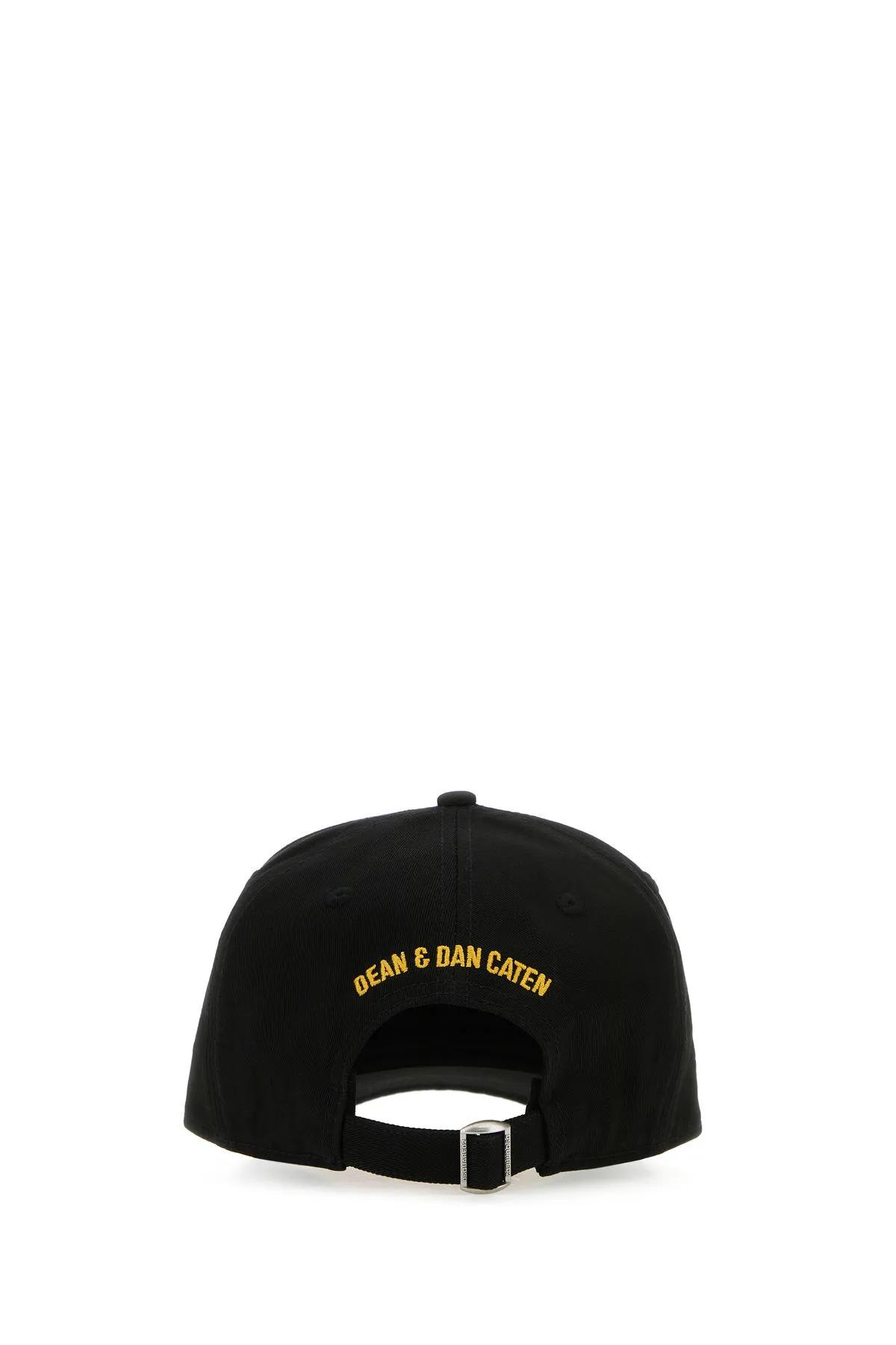 Shop Dsquared2 Black Cotton Baseball Cap