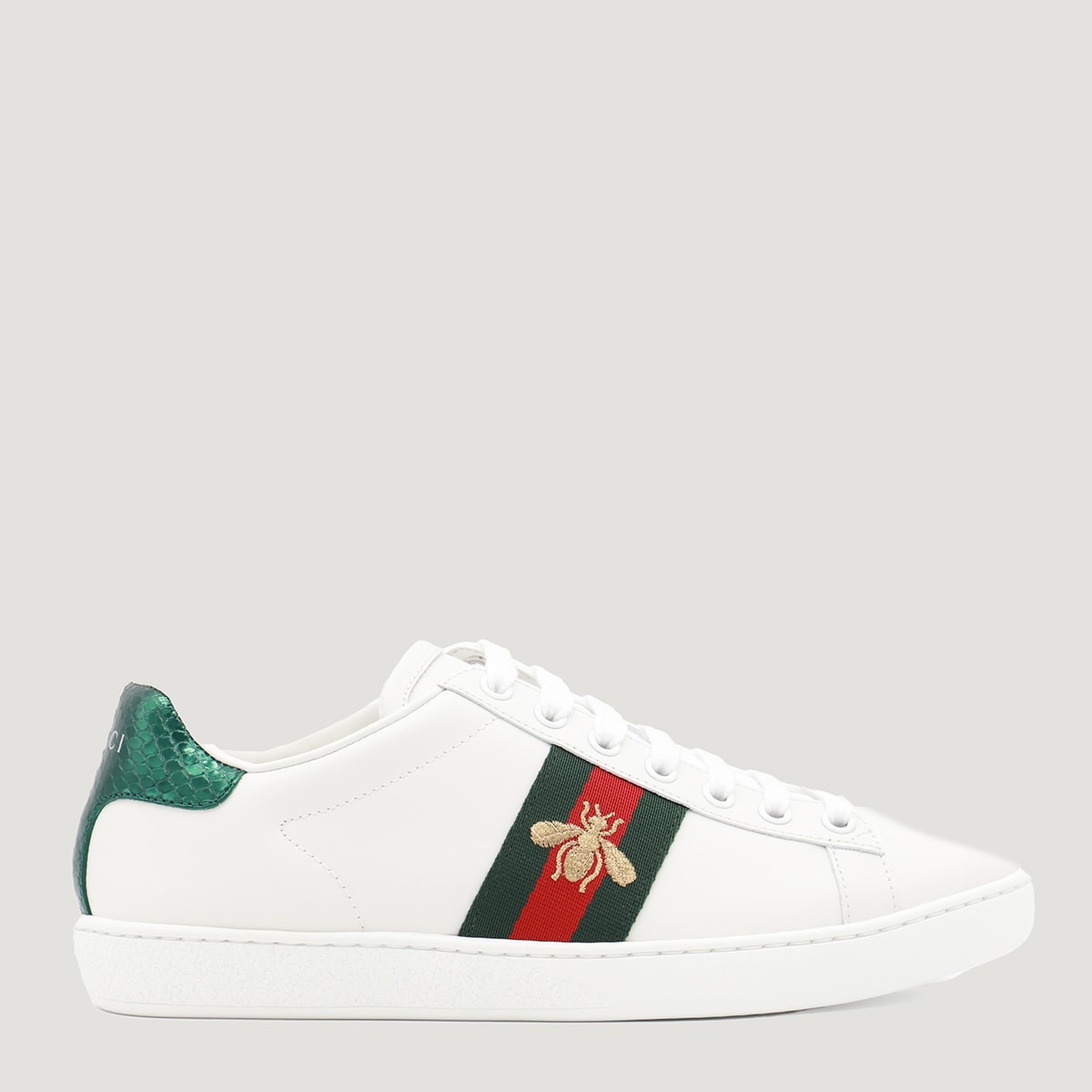 Shop Gucci White Leather Sneakers