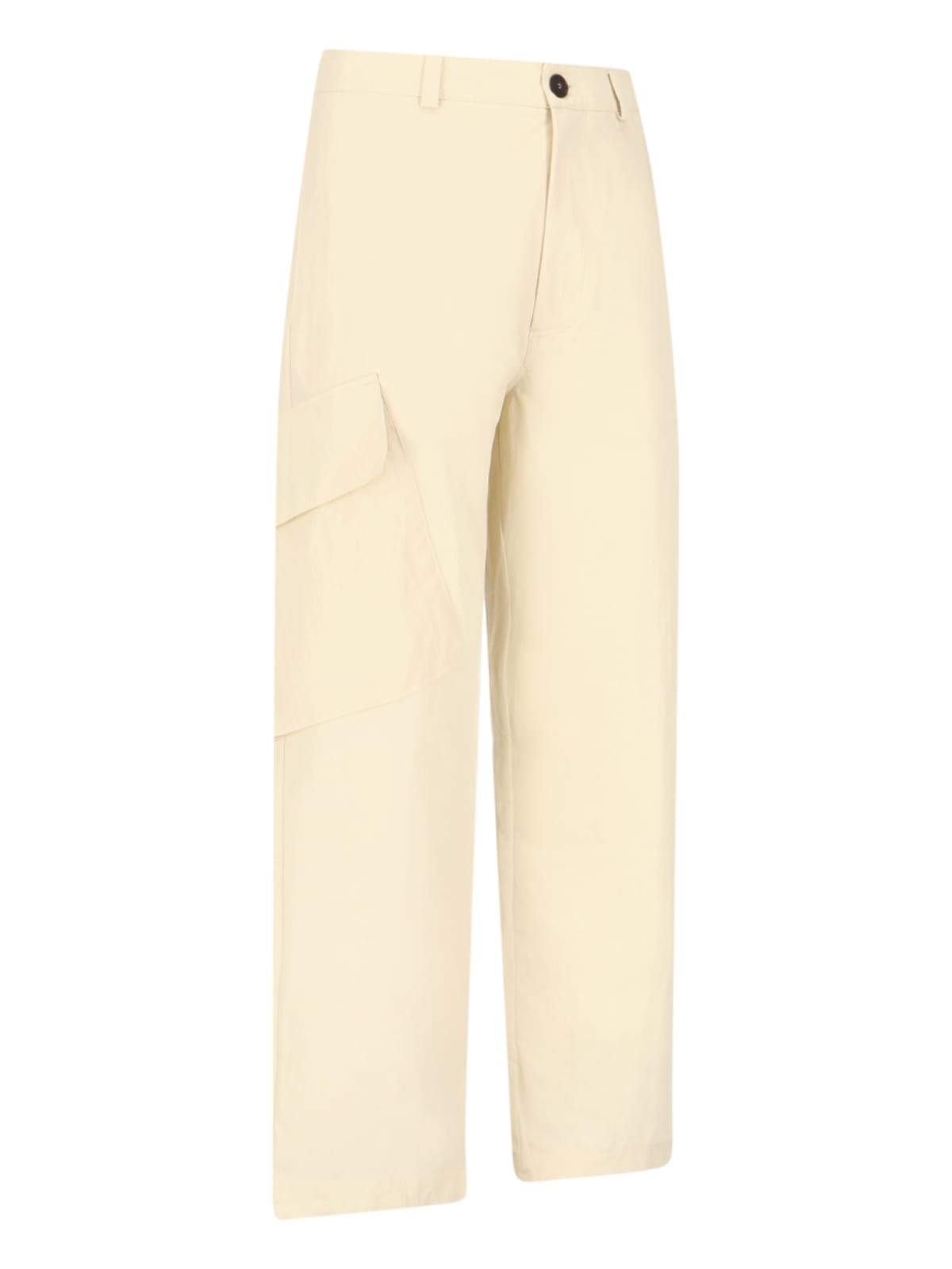 Deep Pleat Volume Pant Cream Cotton Volume Pant With Front Pleat - Sorte In  Neutrals