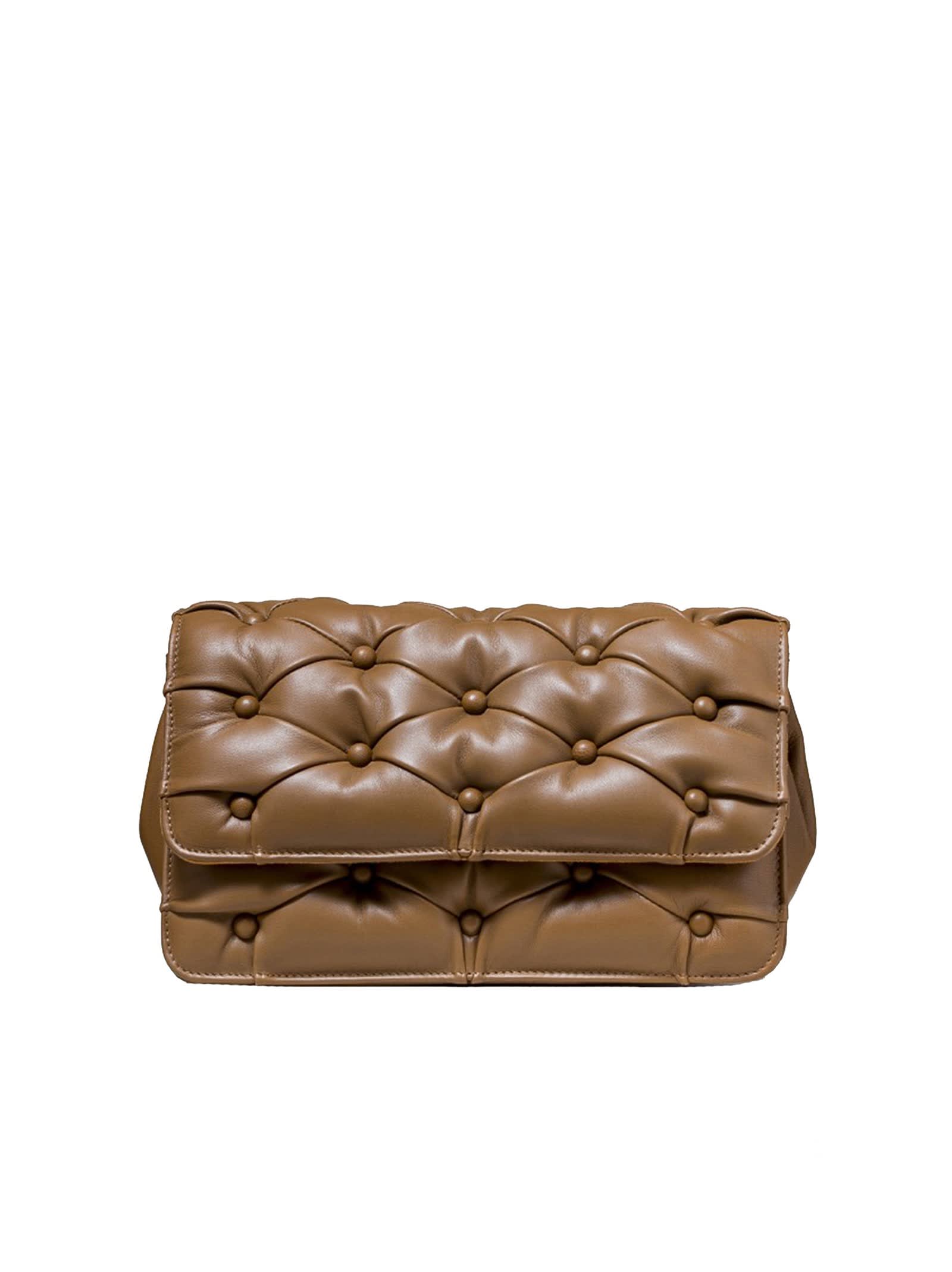 Benedetta Bruzziches 4585 Brown Leather Carmen Clutch Bag