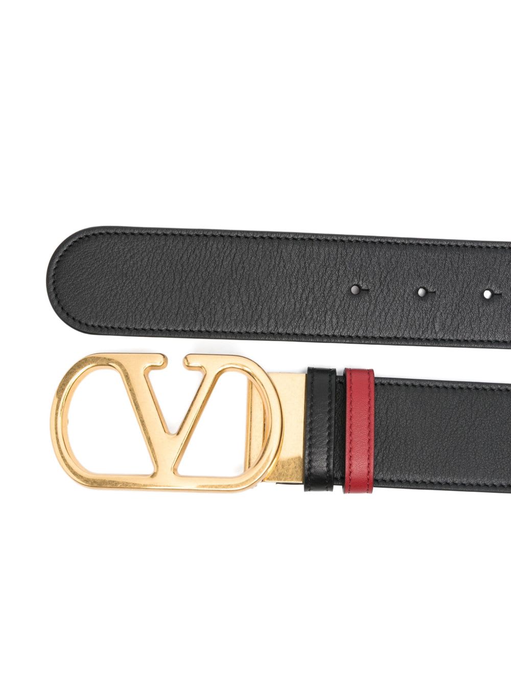 Valentino Vlogo Signature Leather Reversible Belt In Brown