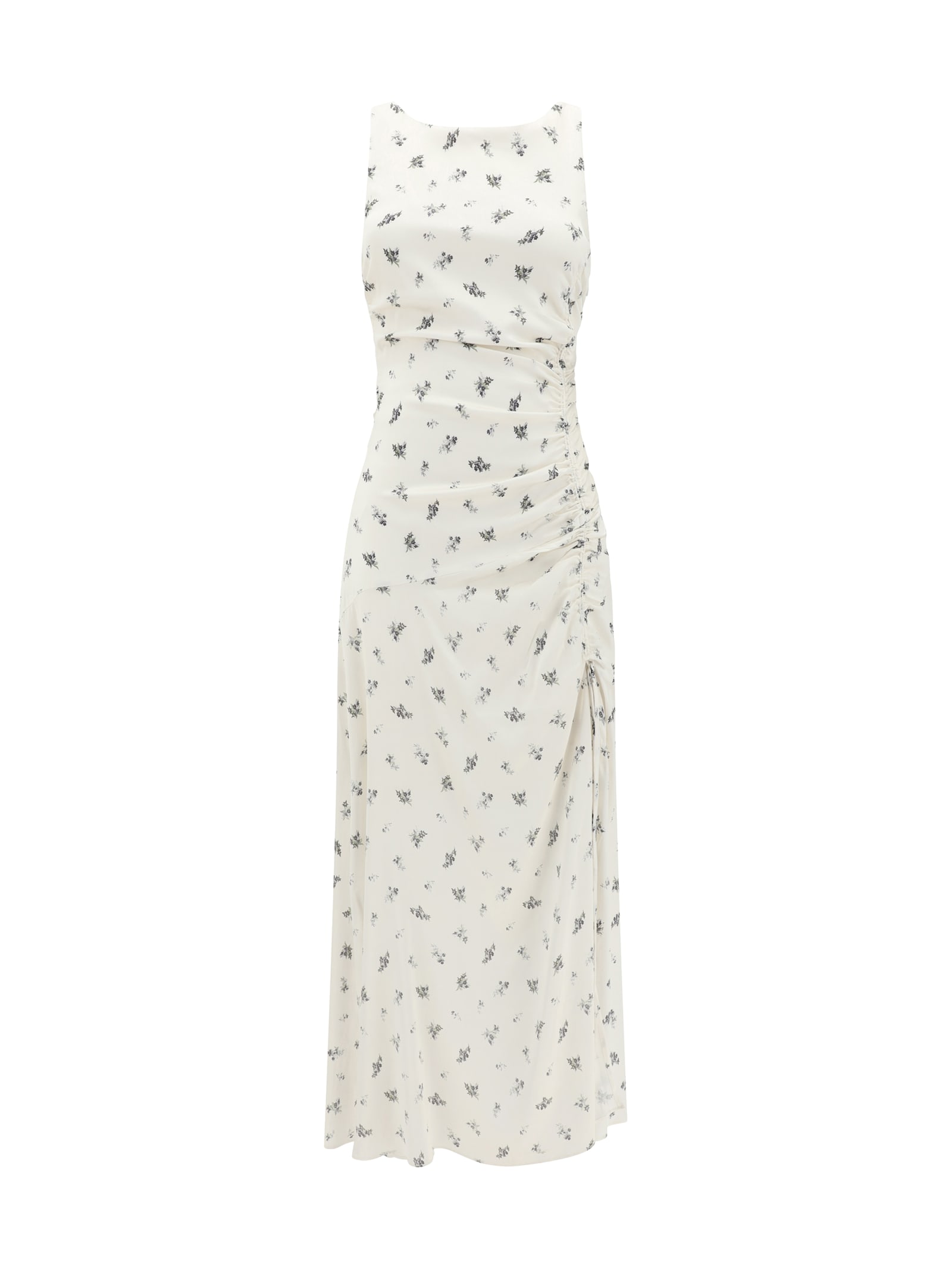 Ganni Satin Floral Long Dress