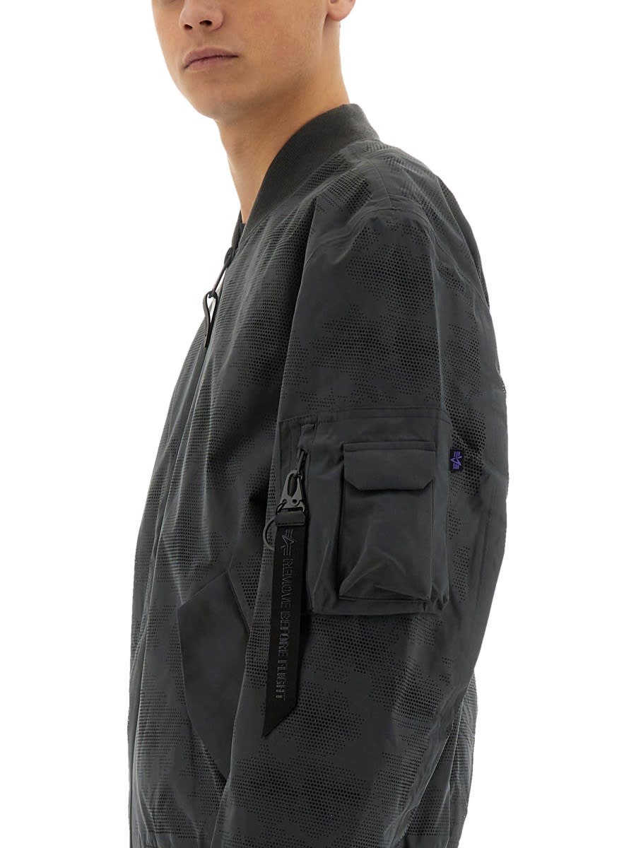 Alpha Industries "l-2b Laser Cut" Jacket In Grey