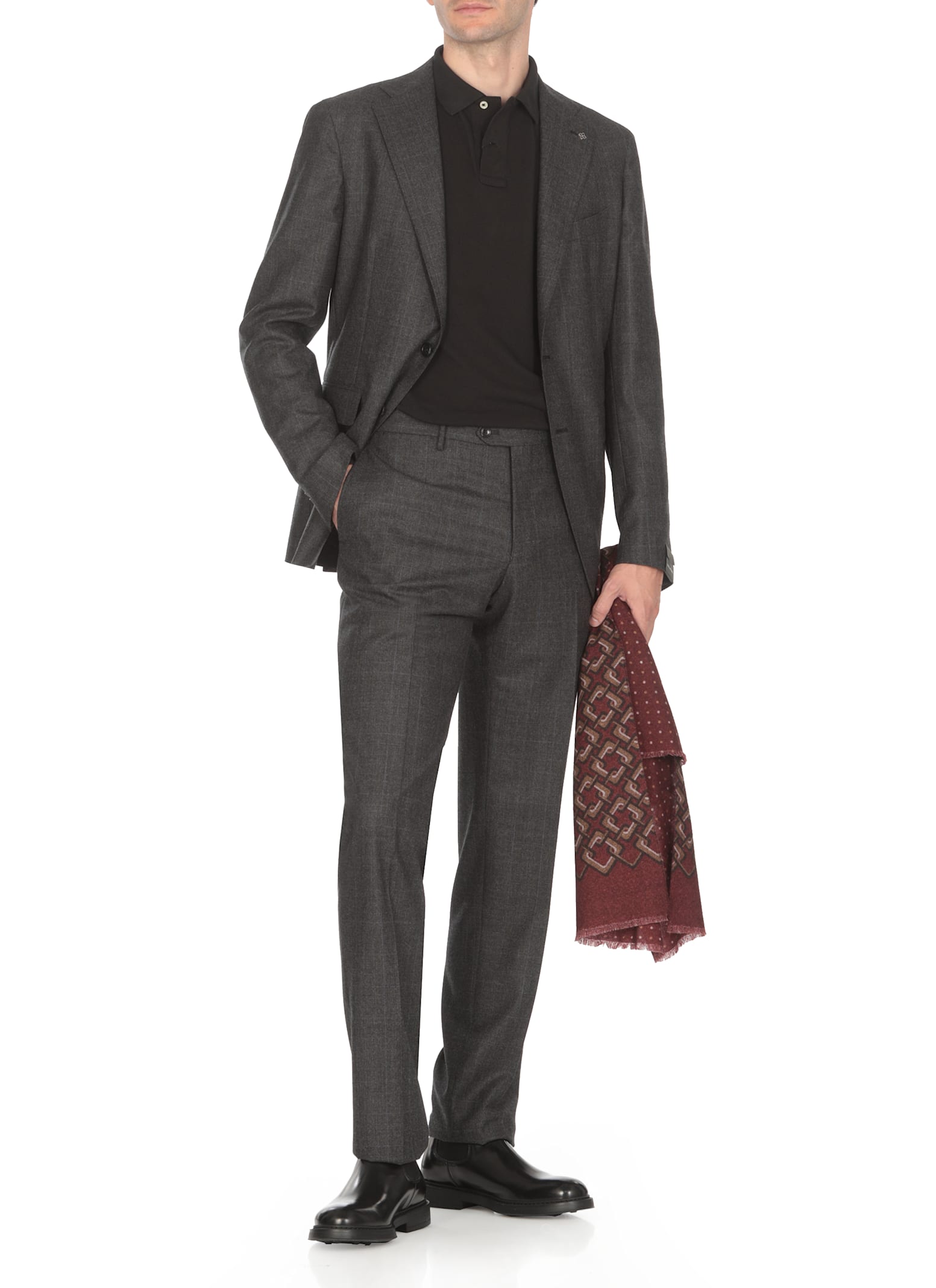 Shop Tagliatore Virgin Wool Two Pieces Suit In Grey