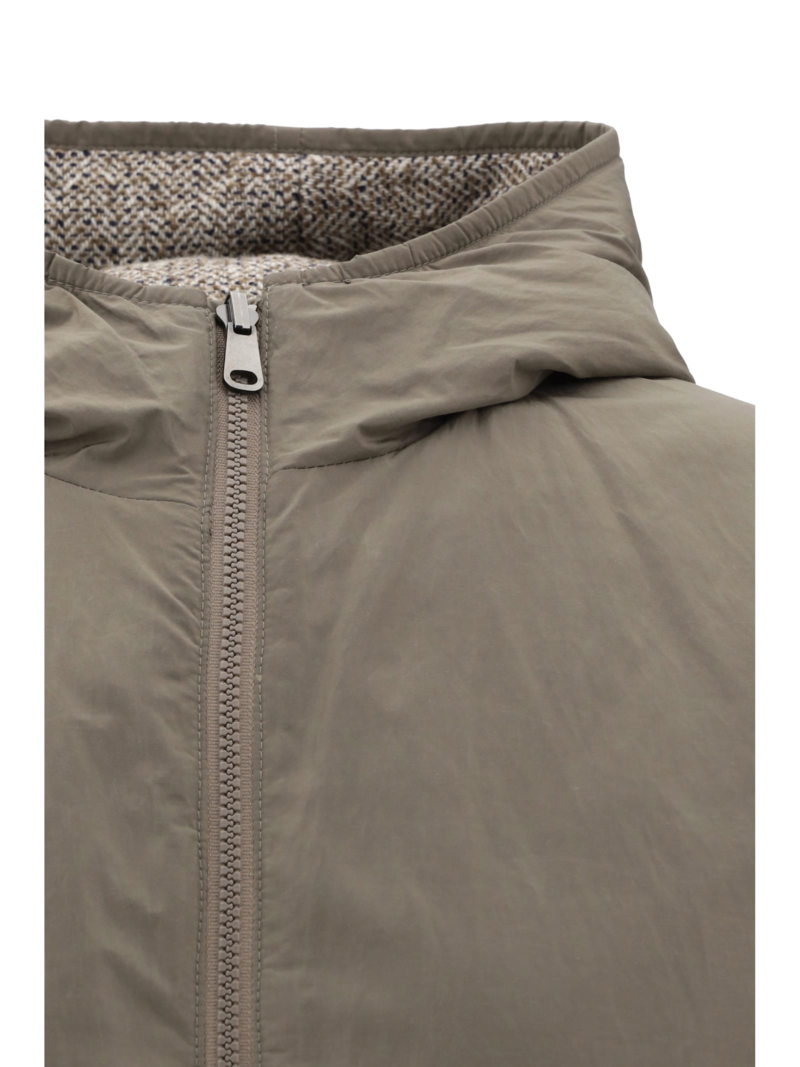 Brunello Cucinelli Reversible Down Jacket In Brown