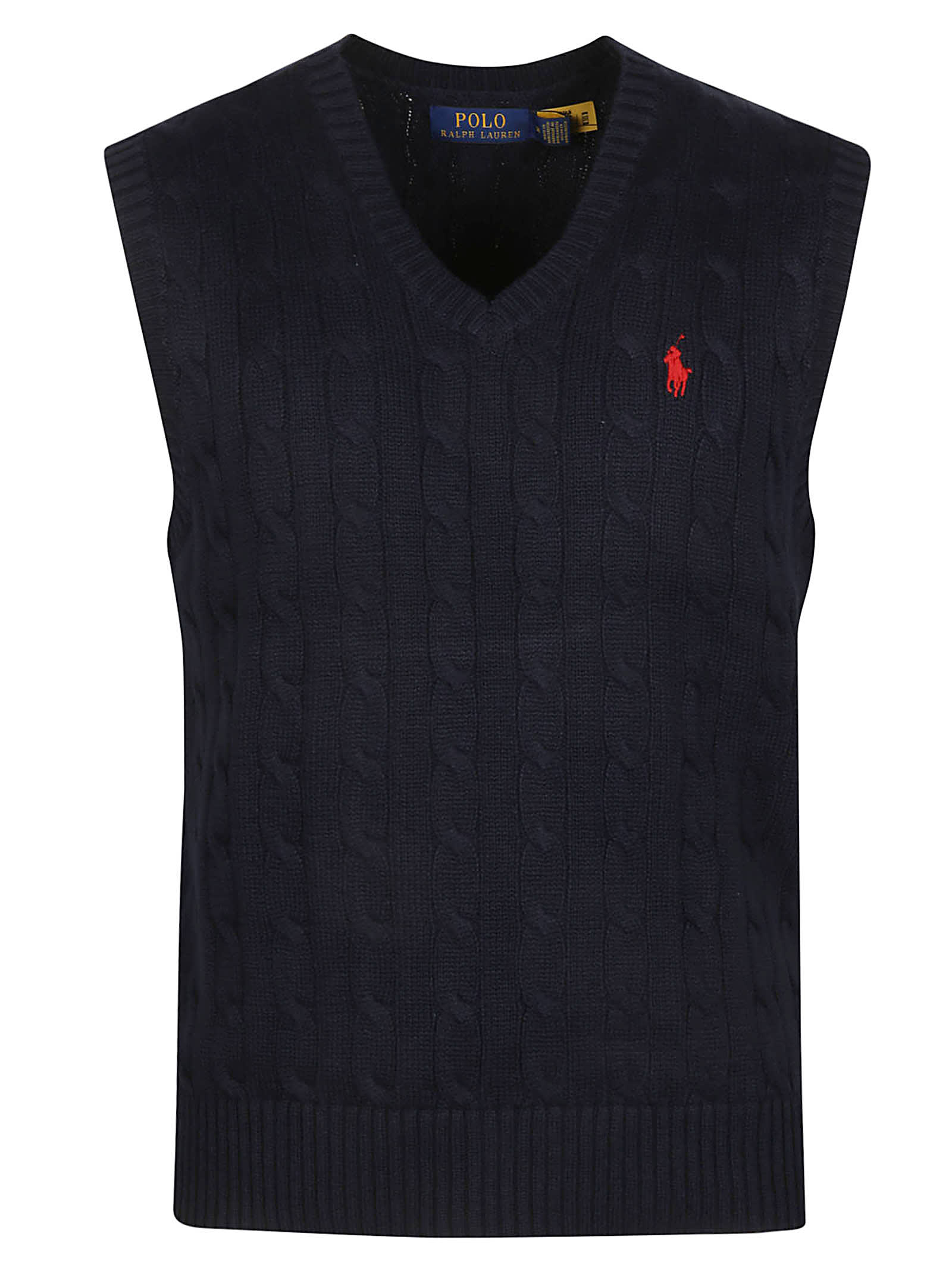 Polo Ralph Lauren Sleevesless Sweater In Hunter Navy