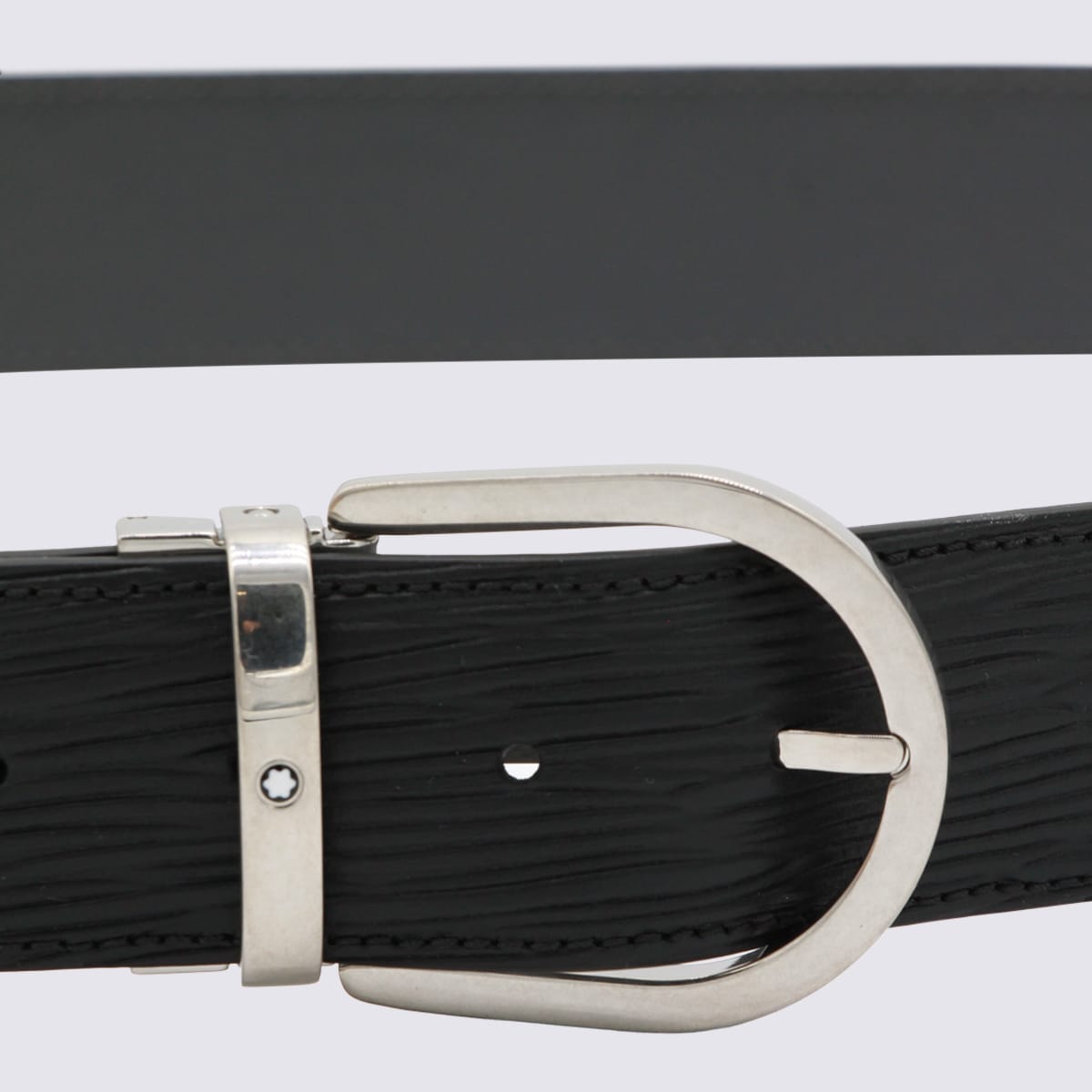 Montblanc Black Leather Belt In Black