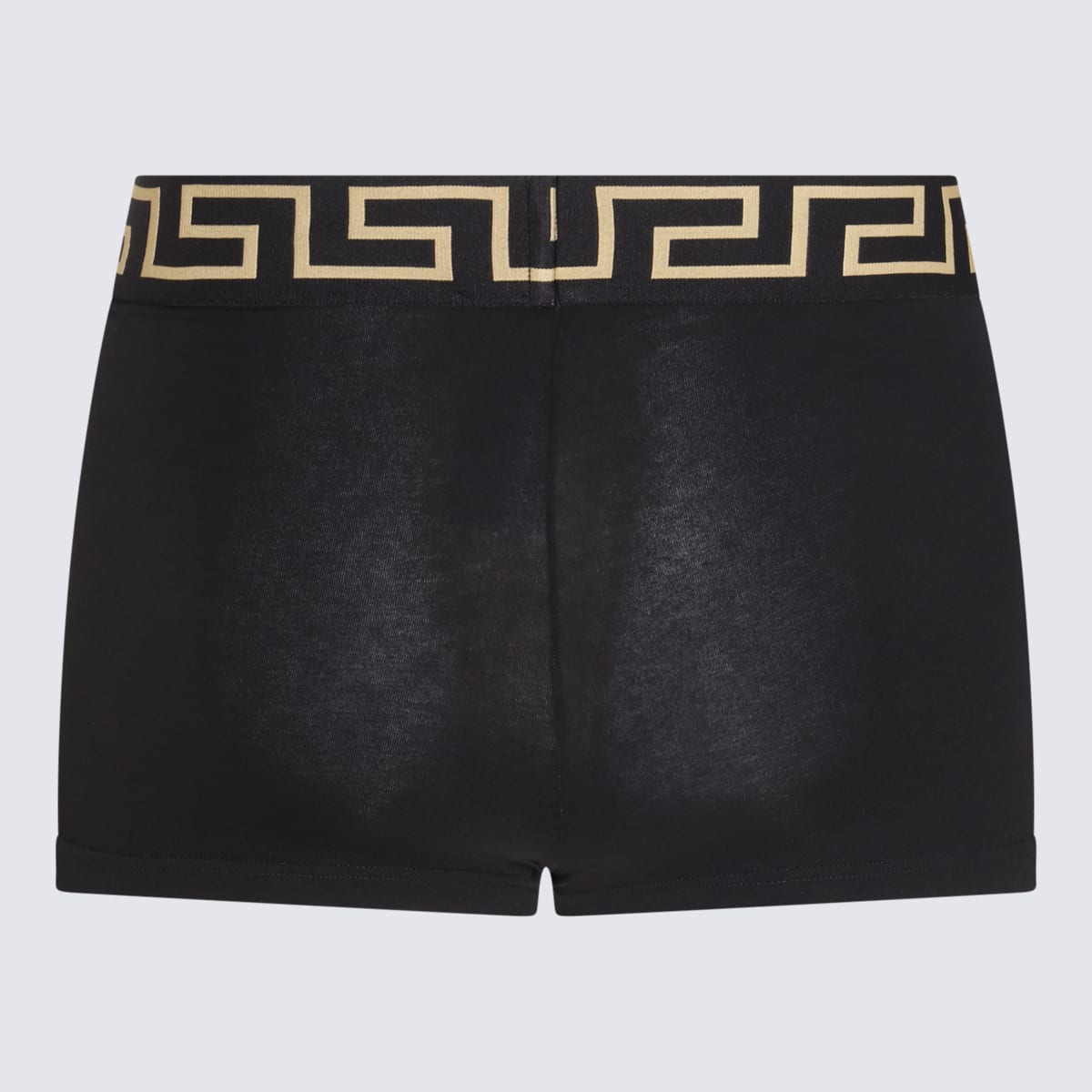Versace Black Cotton Boxer In Black