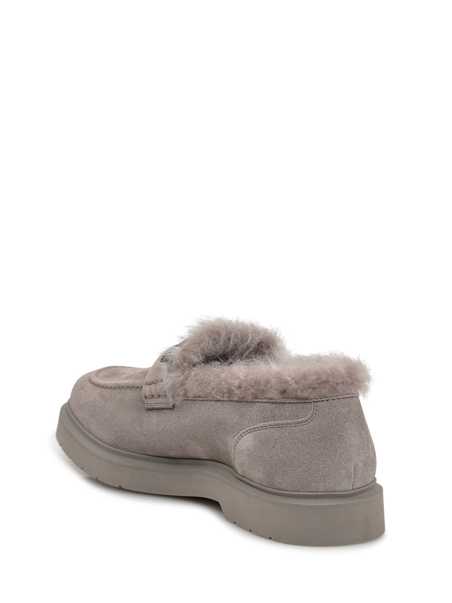 Brunello Cucinelli Penny Loafer Shoes In Gold