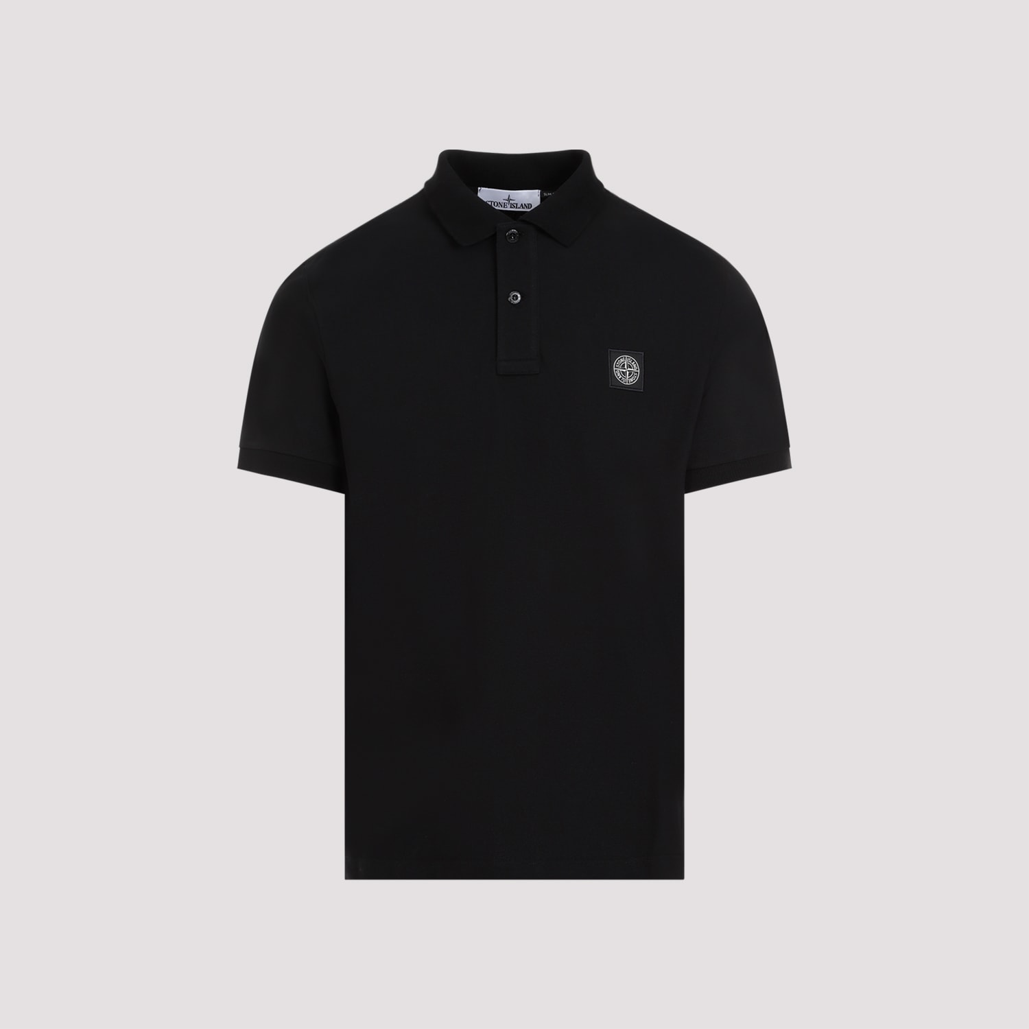 Shop Stone Island Cotton Polo In Black