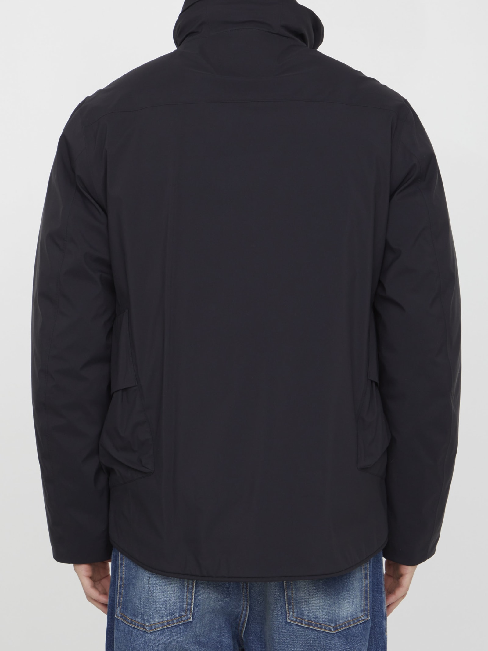 C.p. Company C.p.company Technical Fabric Jacket With Internal Removable Down Jacket In Black