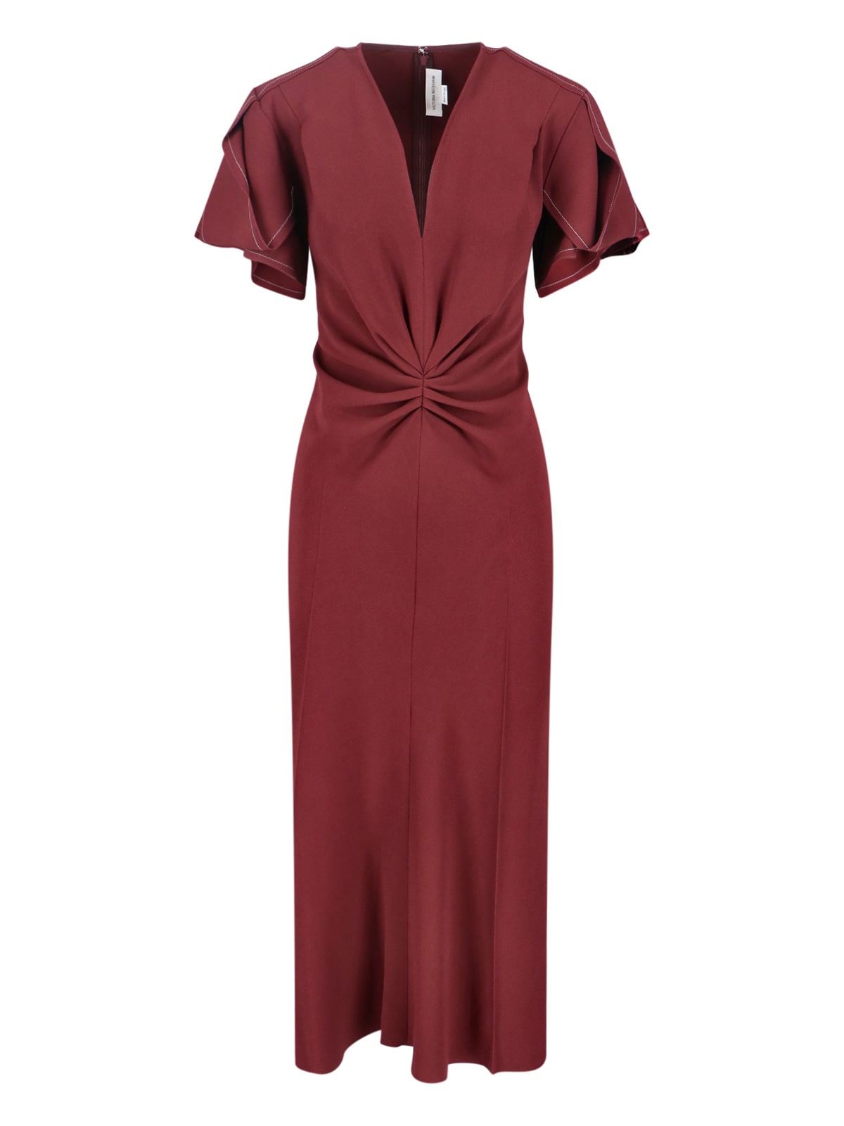 Victoria Beckham Eve Midi Dress In Red