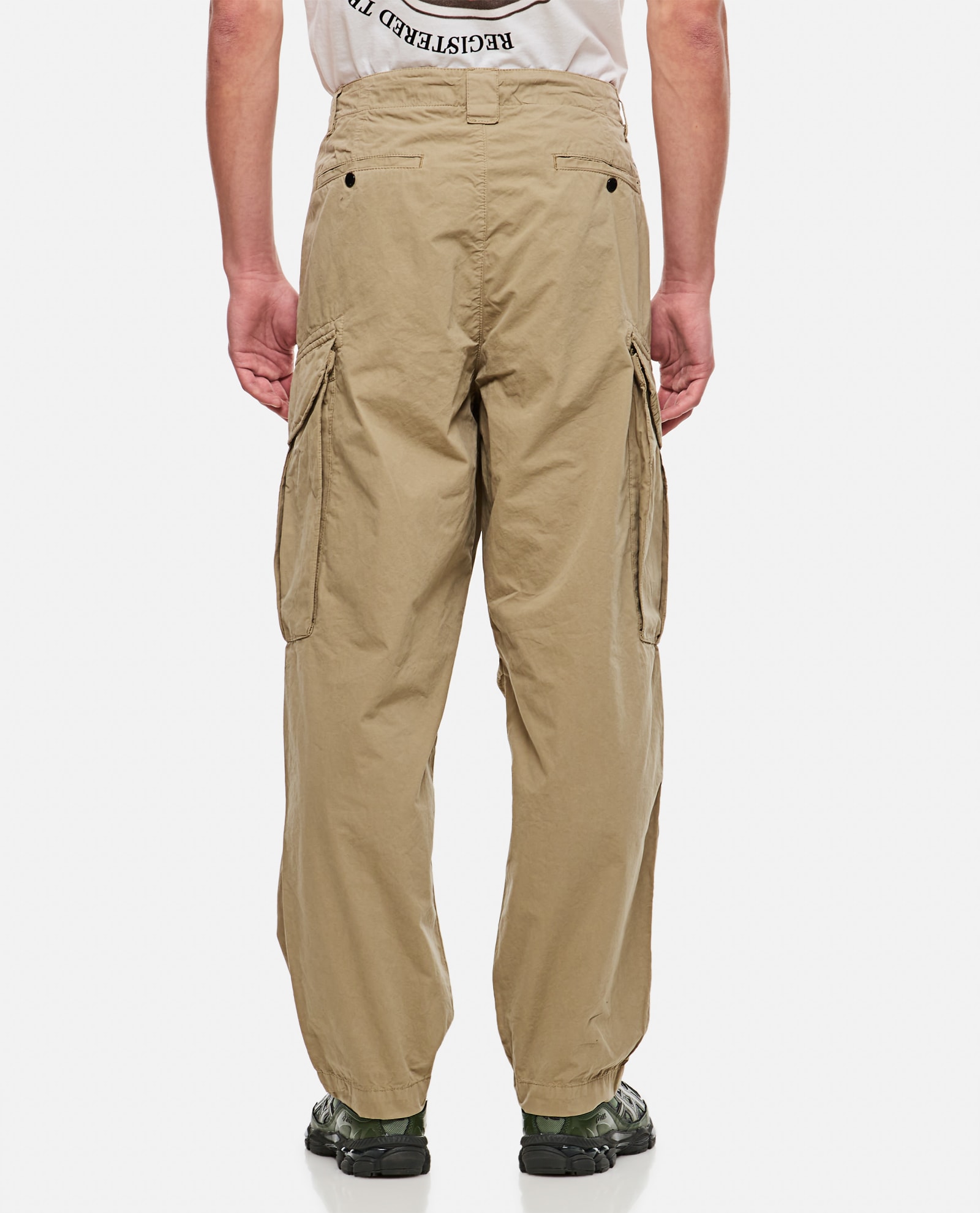 Shop C.p. Company Cargo Pants In Microreps In Green
