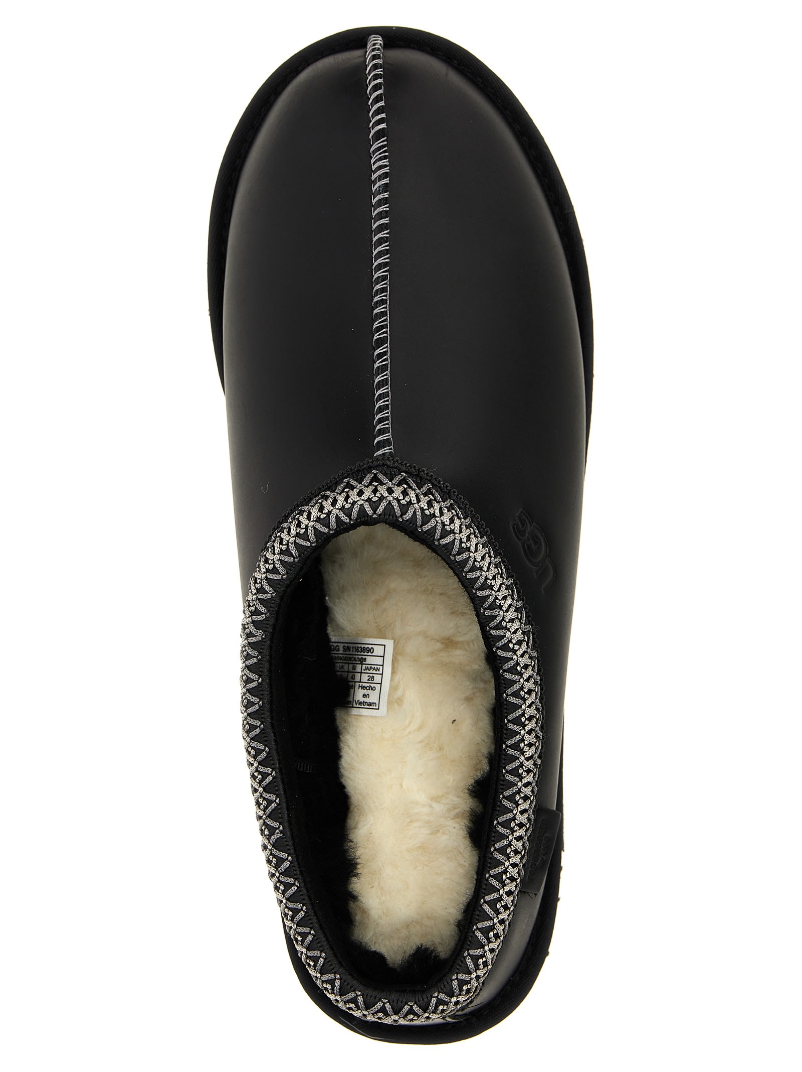 Ugg Black Tasman Leather Regenerate Mules In Black