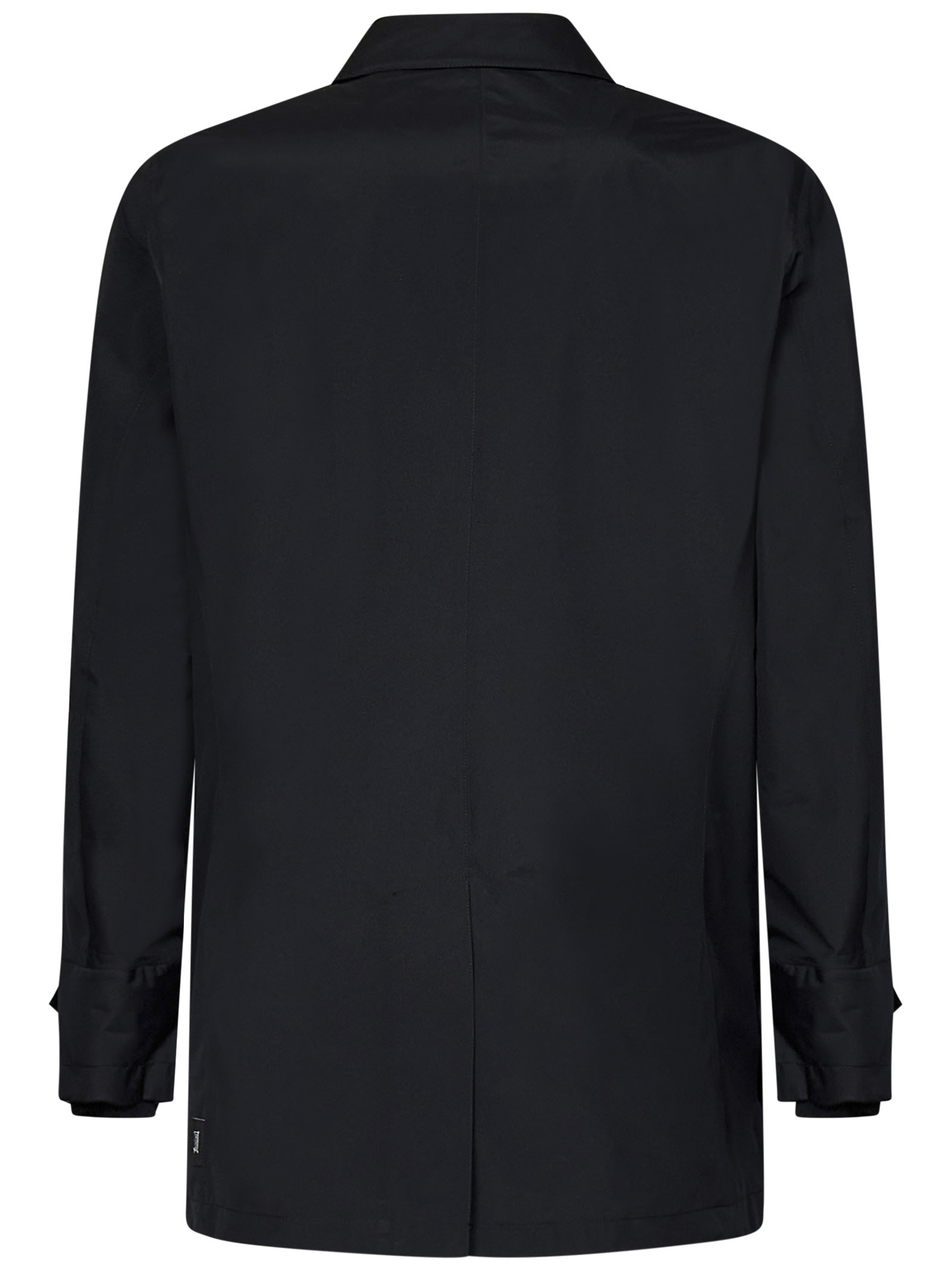 Herno Laminated Fabric Raincoat In Black