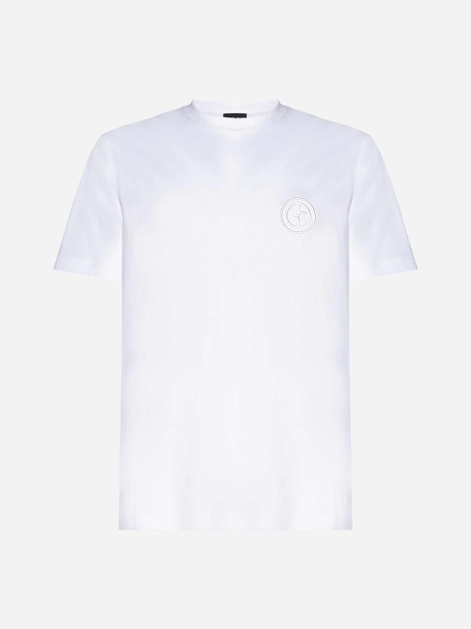 Shop Giorgio Armani Logo Cotton T-shirt