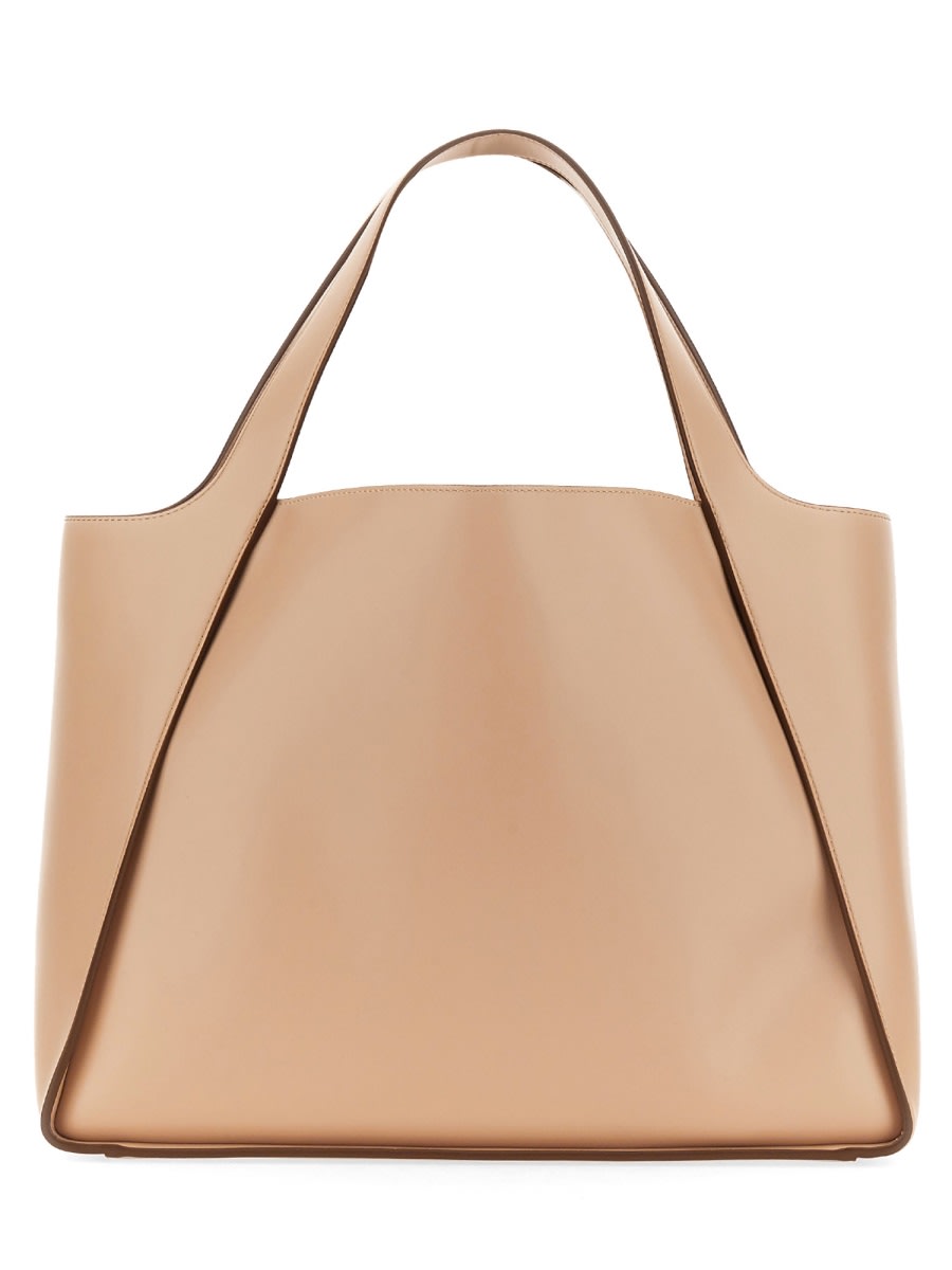 Shop Stella Mccartney Tote Bag With Logo In Powder