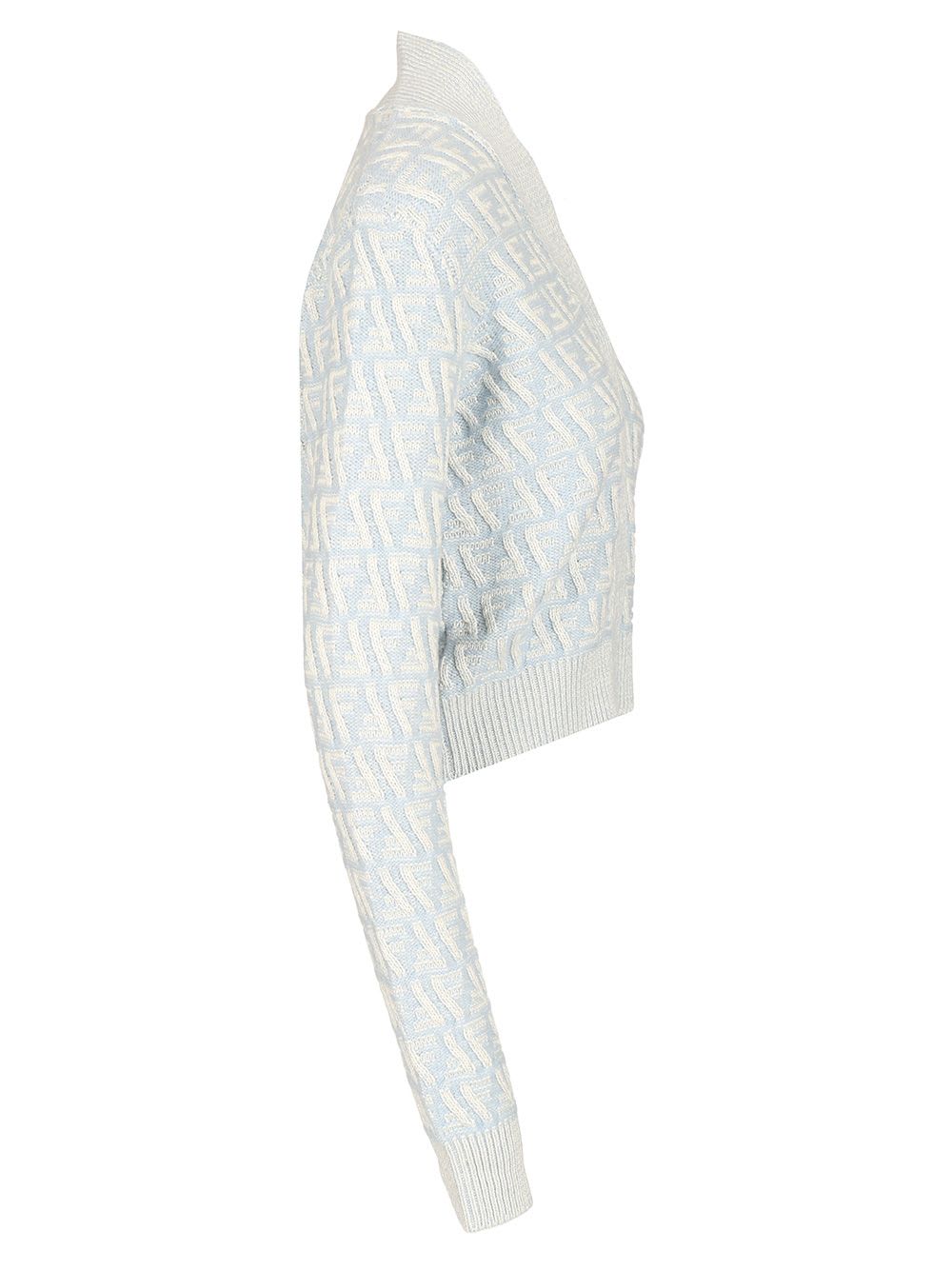 Shop Fendi Wool And Cashmere Cardigan In Light Blue