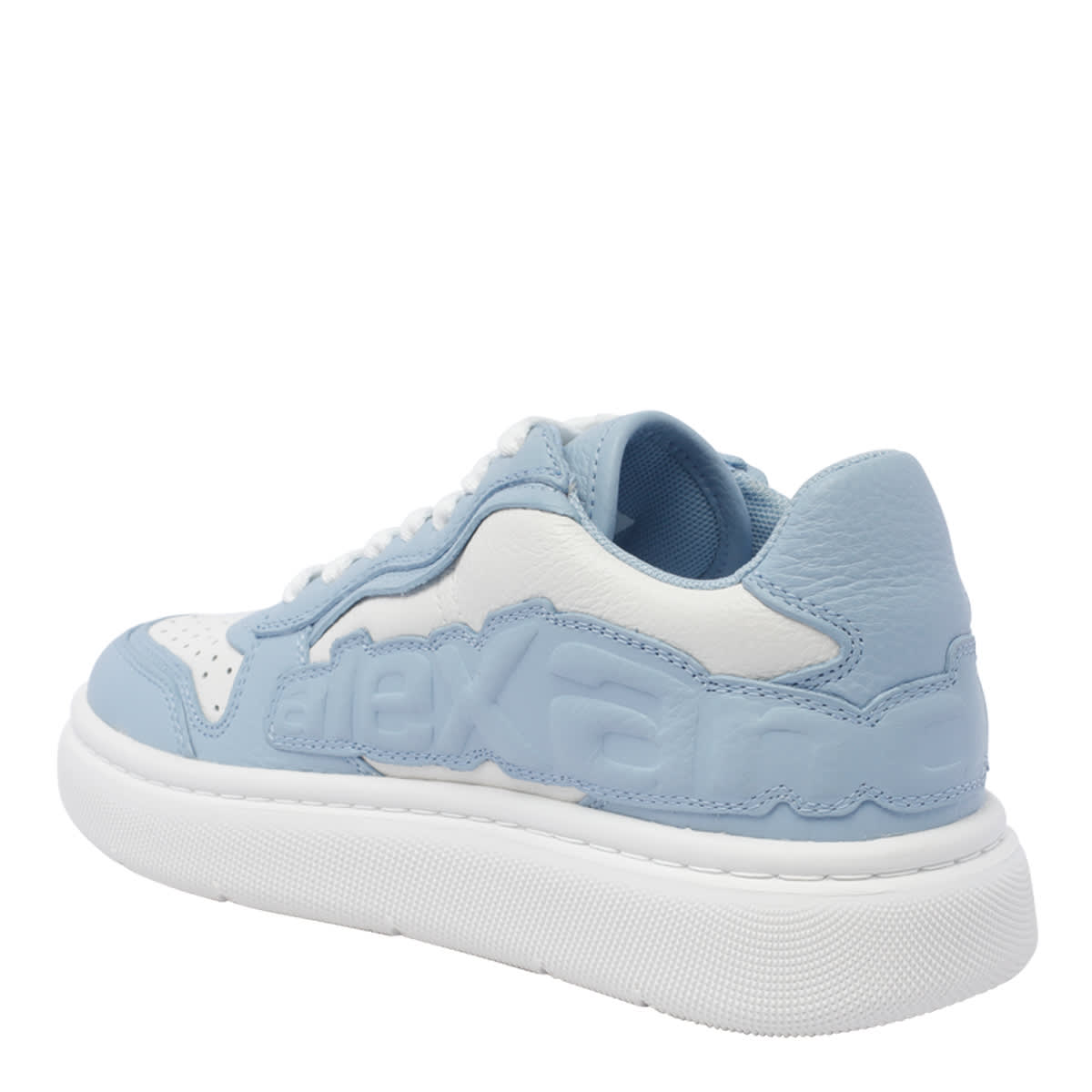 Shop Alexander Wang Embossed Logo Sneakers In Blue