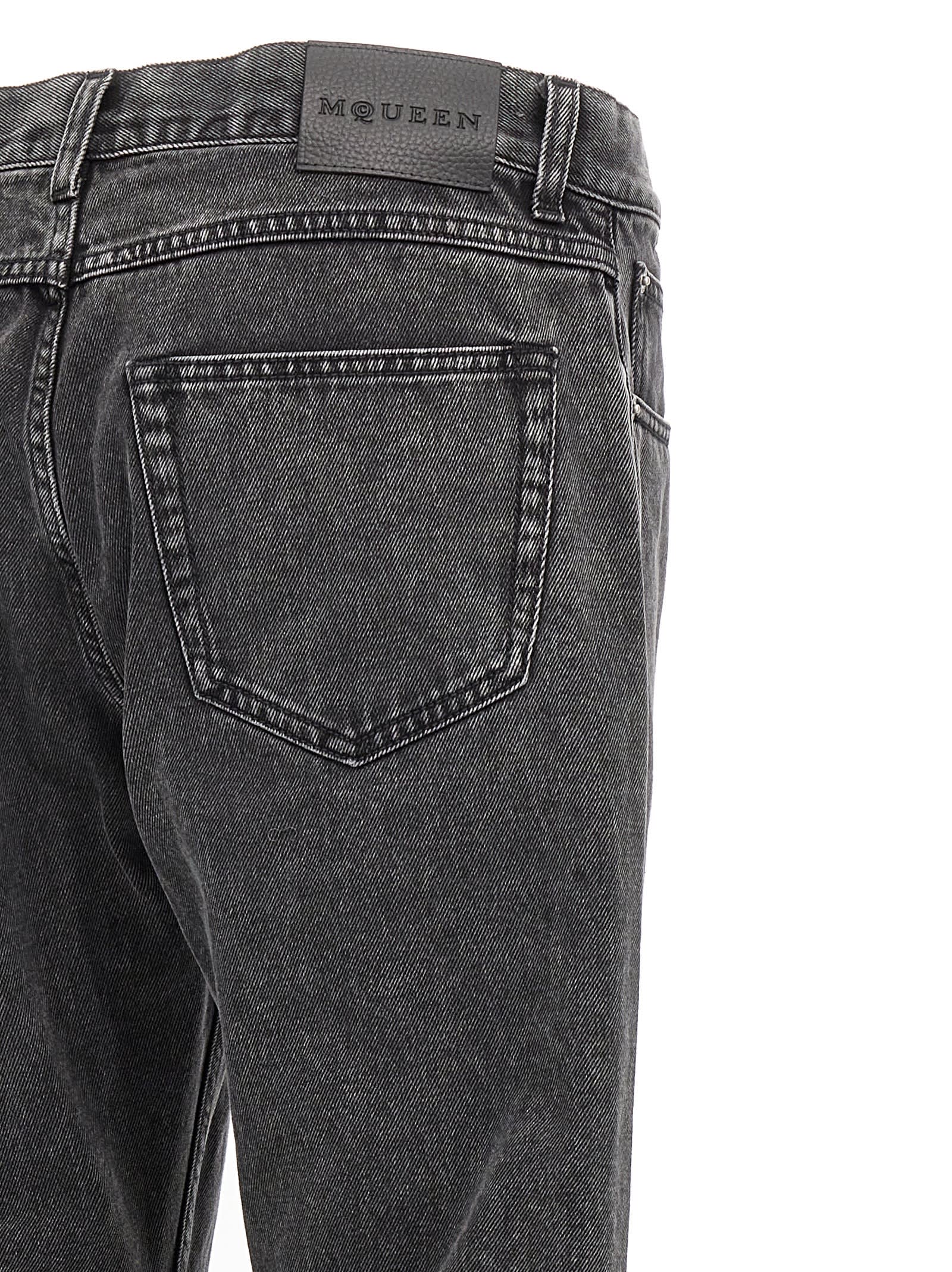 Alexander Mcqueen Alexander Mc Queen "metal Plate" Jeans In Black