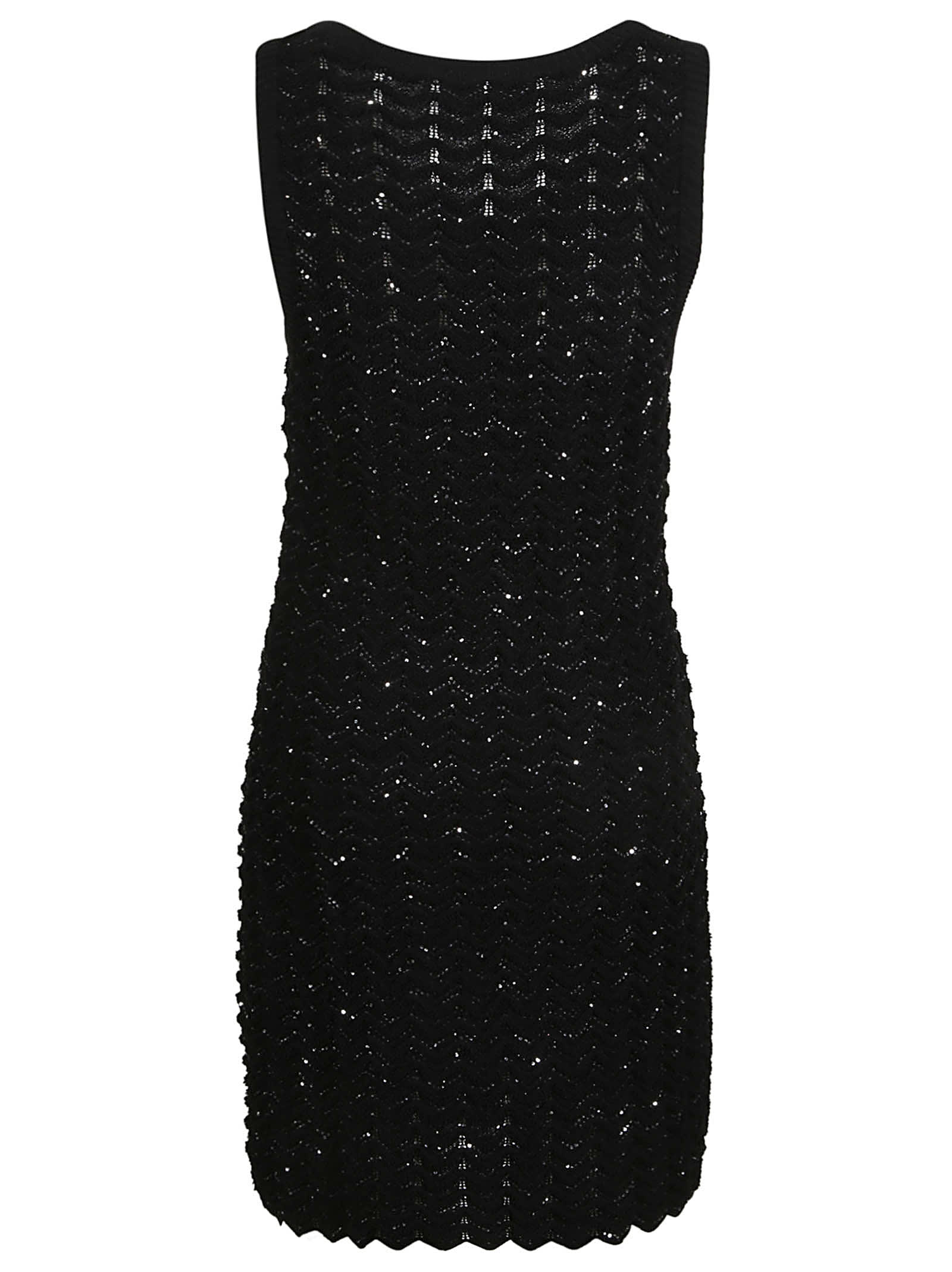 Shop Missoni Sleeveless Short Dress In Black