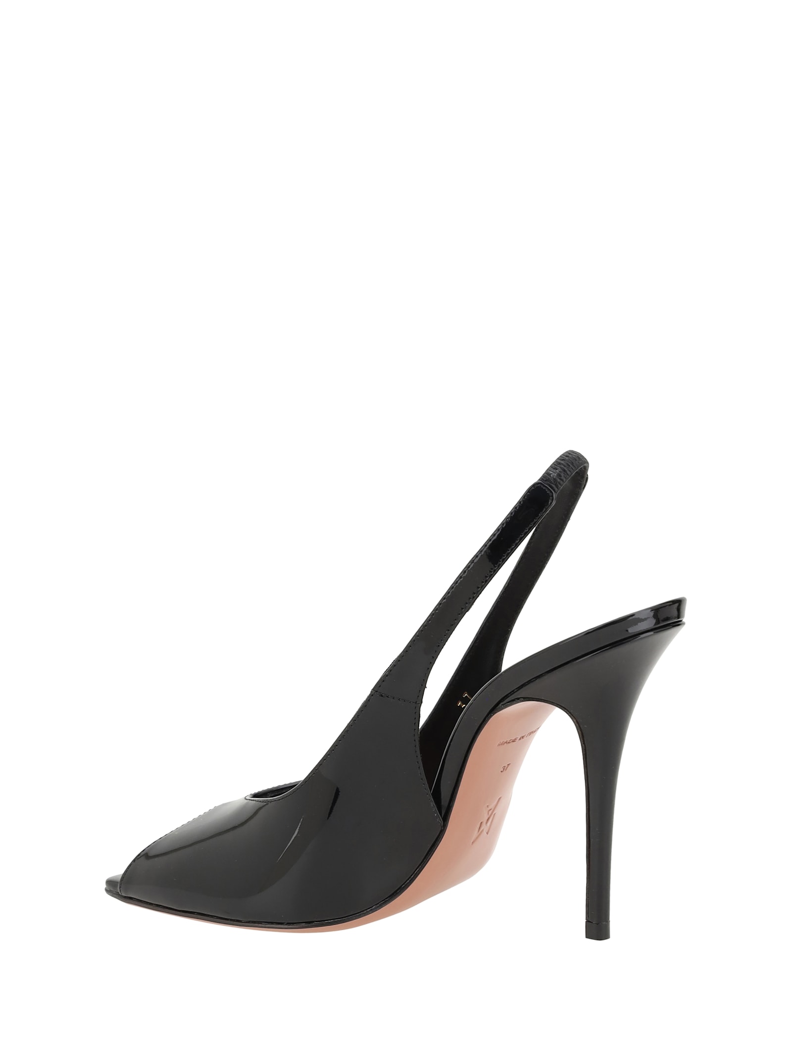 Amina Muaddi Kristina 105 Patent Leather Peep-toe Pumps In Black