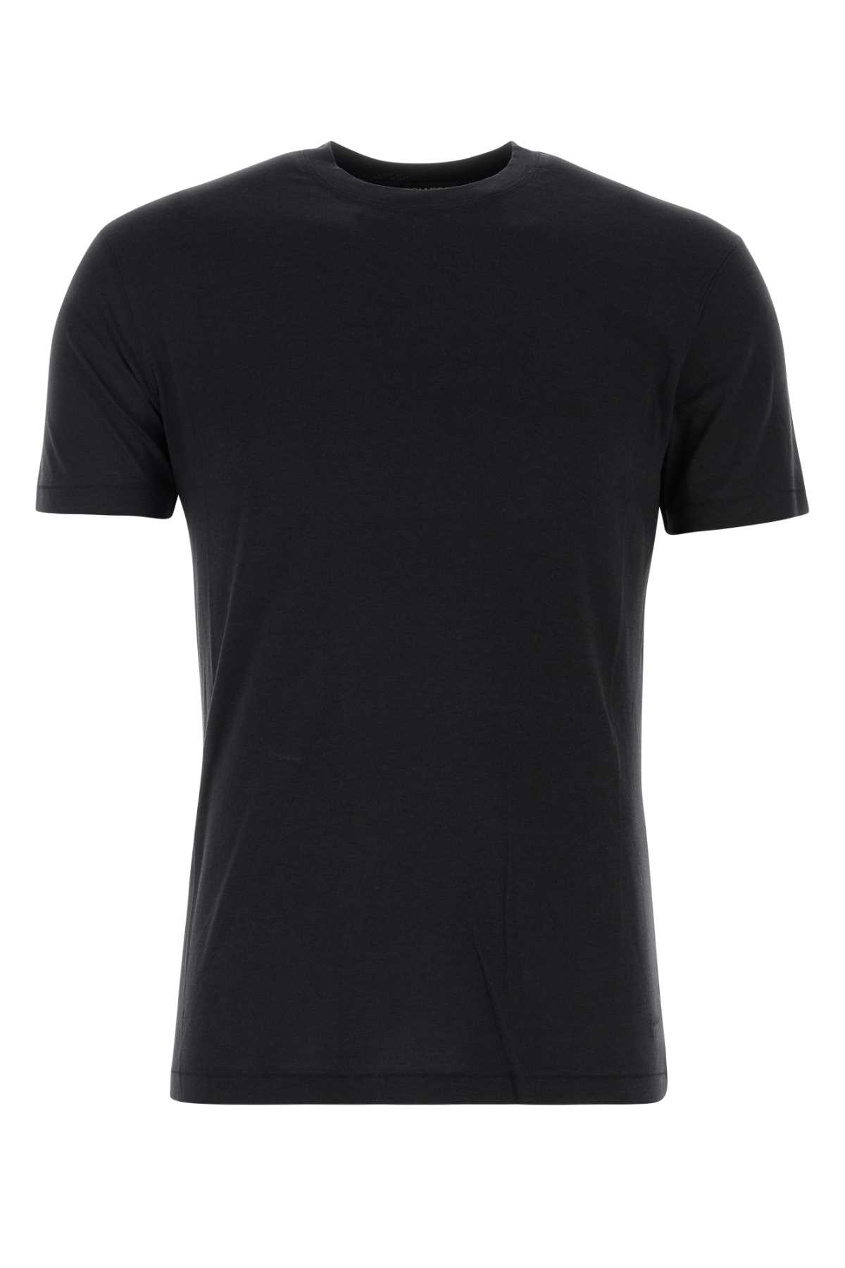 Shop Tom Ford Black Lyocell Blend T-shirt In Lb999