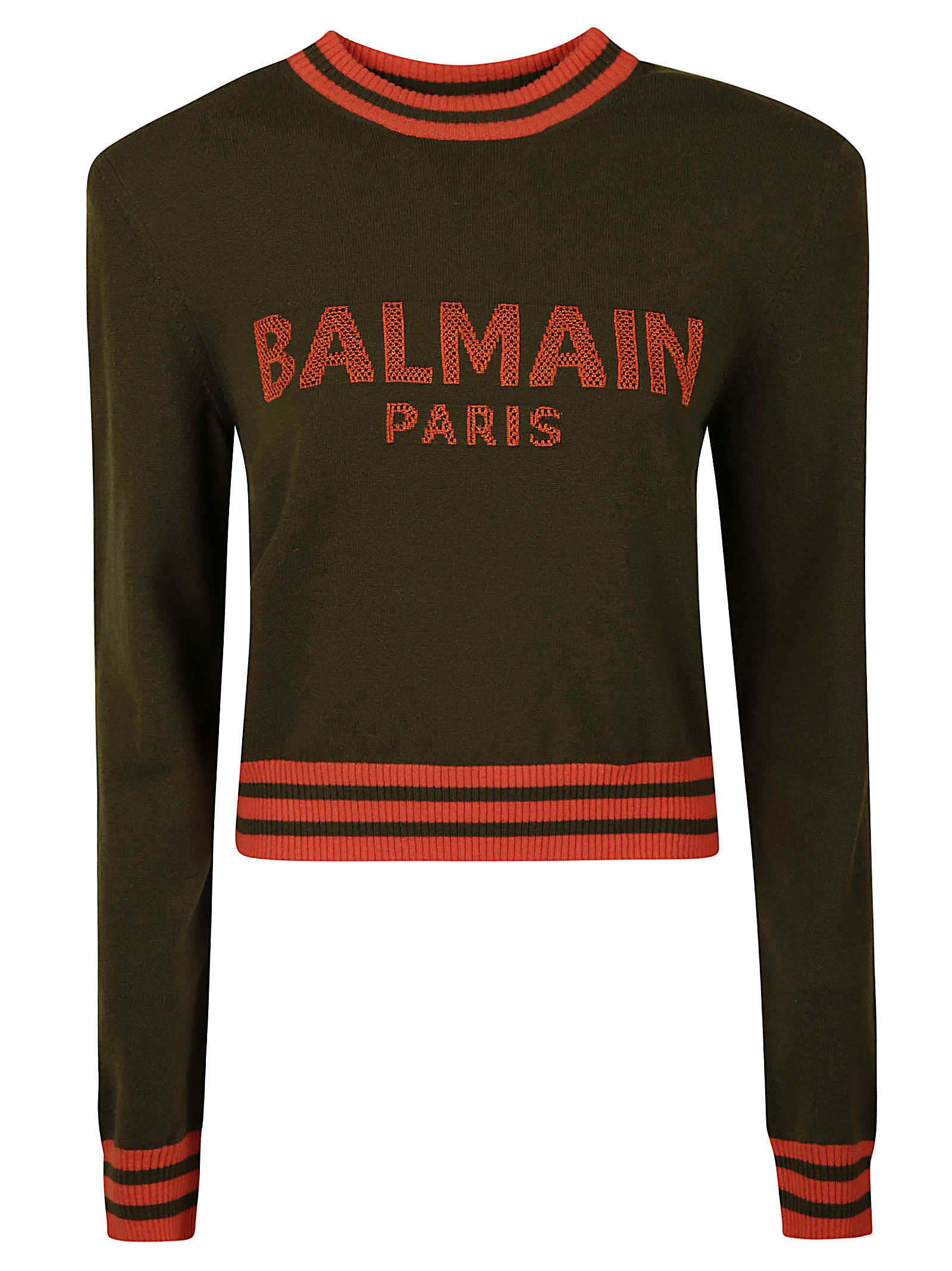 Balmain Logo Cropped Sweatshirt