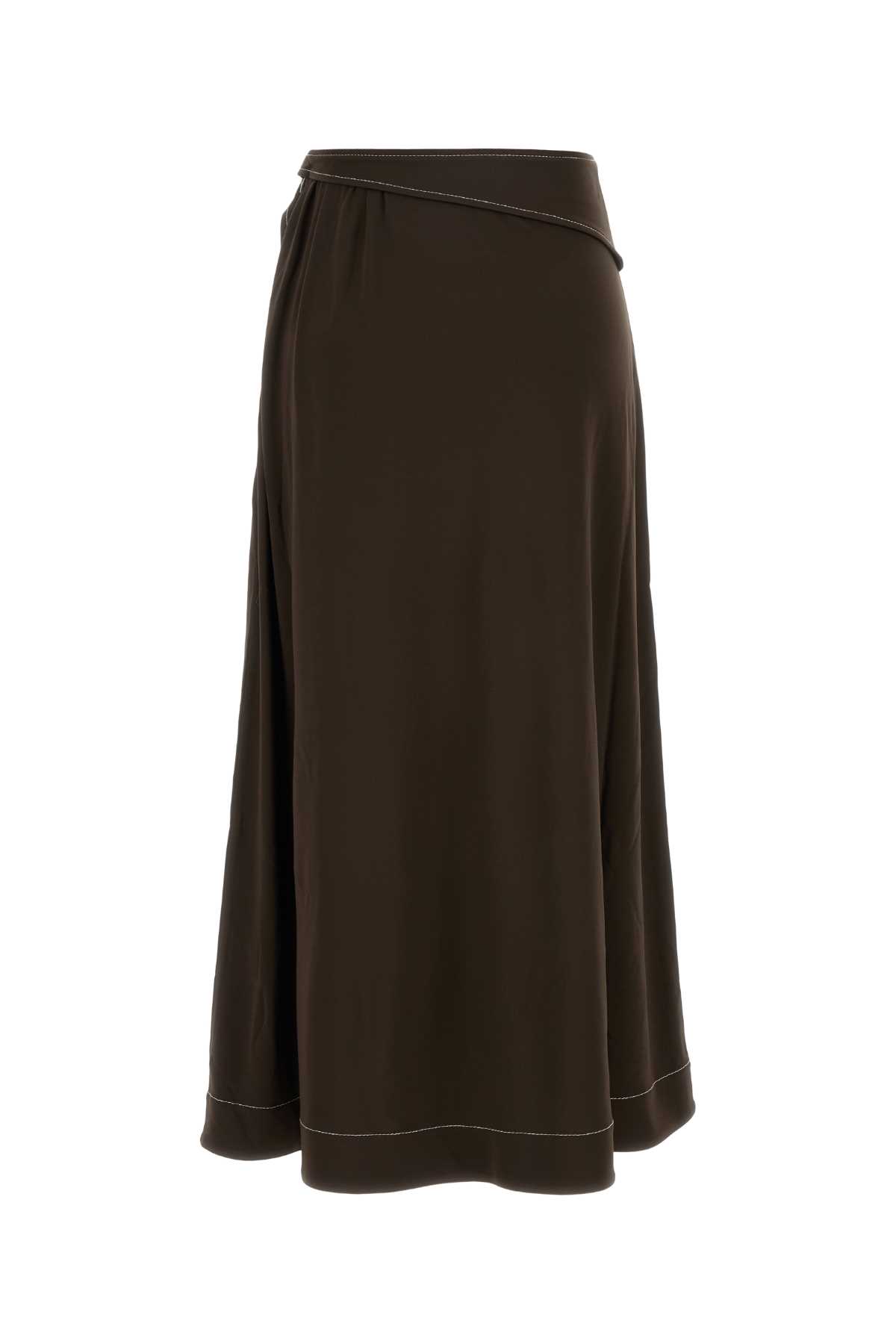 Tory Burch Brown Viscose Skirt In Brown