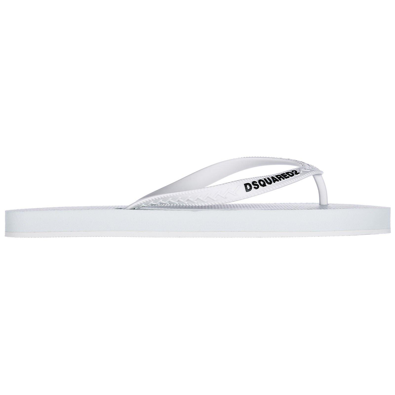 Shop Dsquared2 Logo Thong Sandals In Bianco