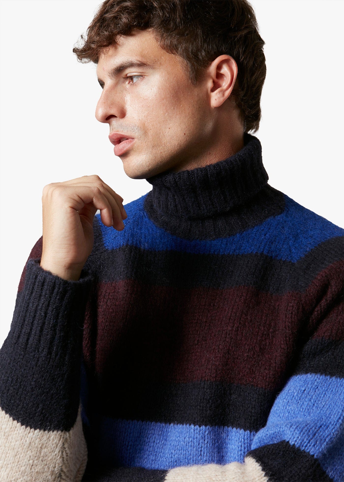 Doppiaa Aavalon Turtle-necked Striped Sweater In Multi