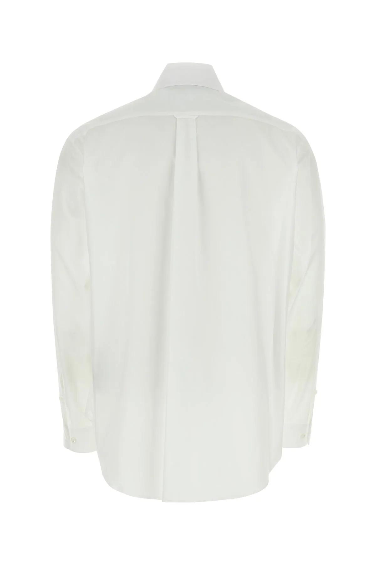 Shop Palm Angels White Poplin Shirt