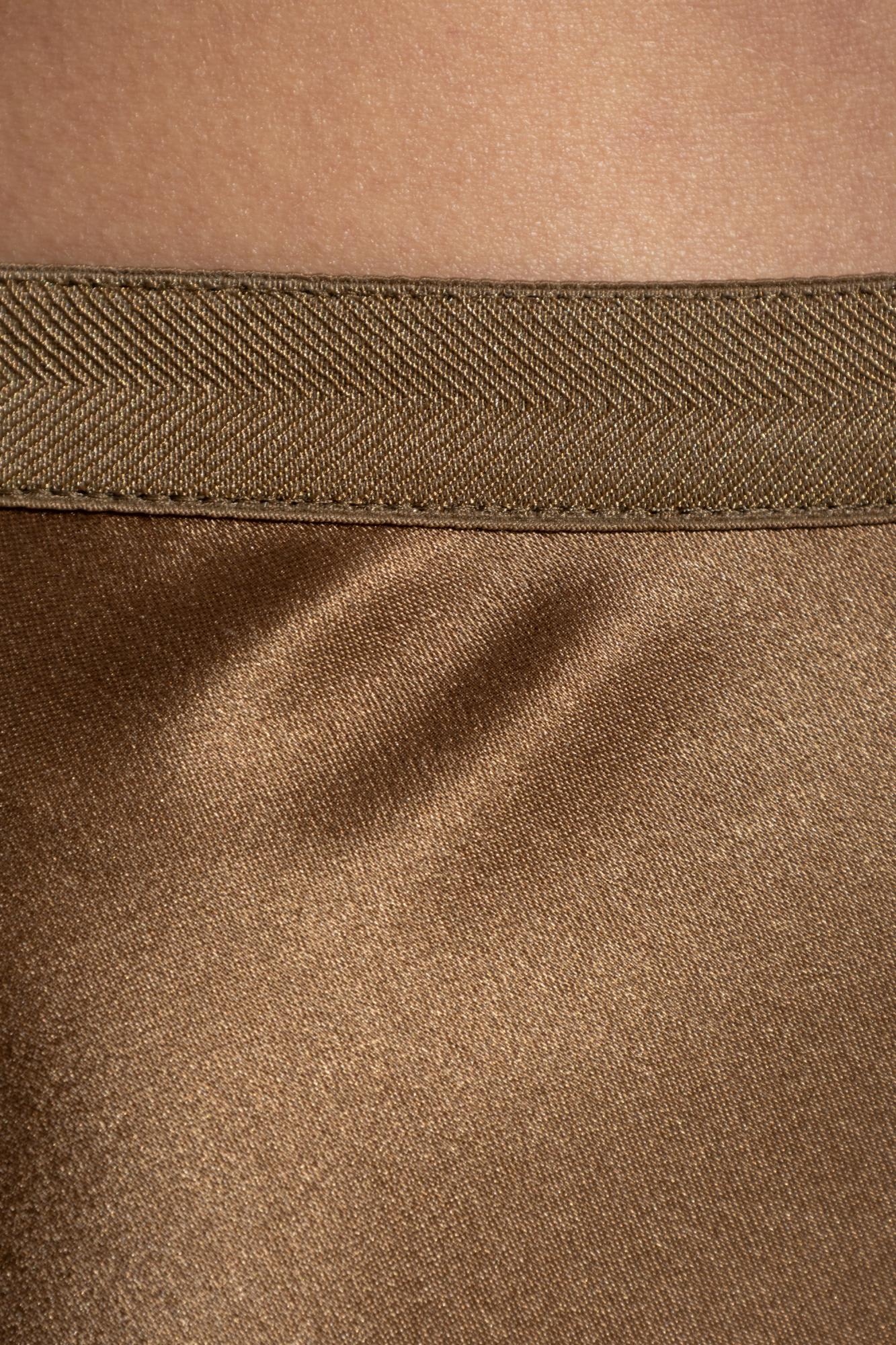 Shop Anine Bing Silk Skirt Bar In Marrone