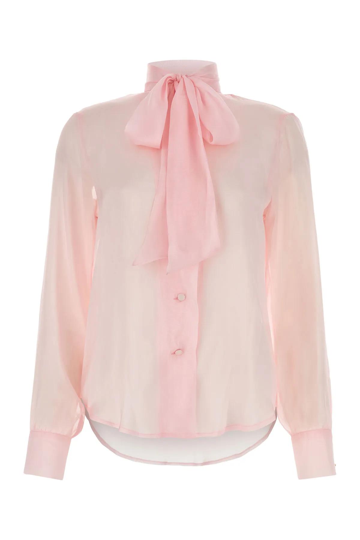 Shop Hebe Studio Pink Chiffon Ava Shirt