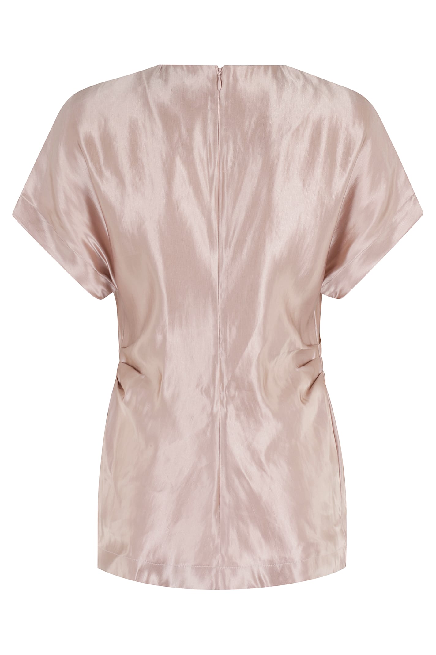 Shop Loulou Studio Fitted Short Sleeved Blouse In Petal Rose