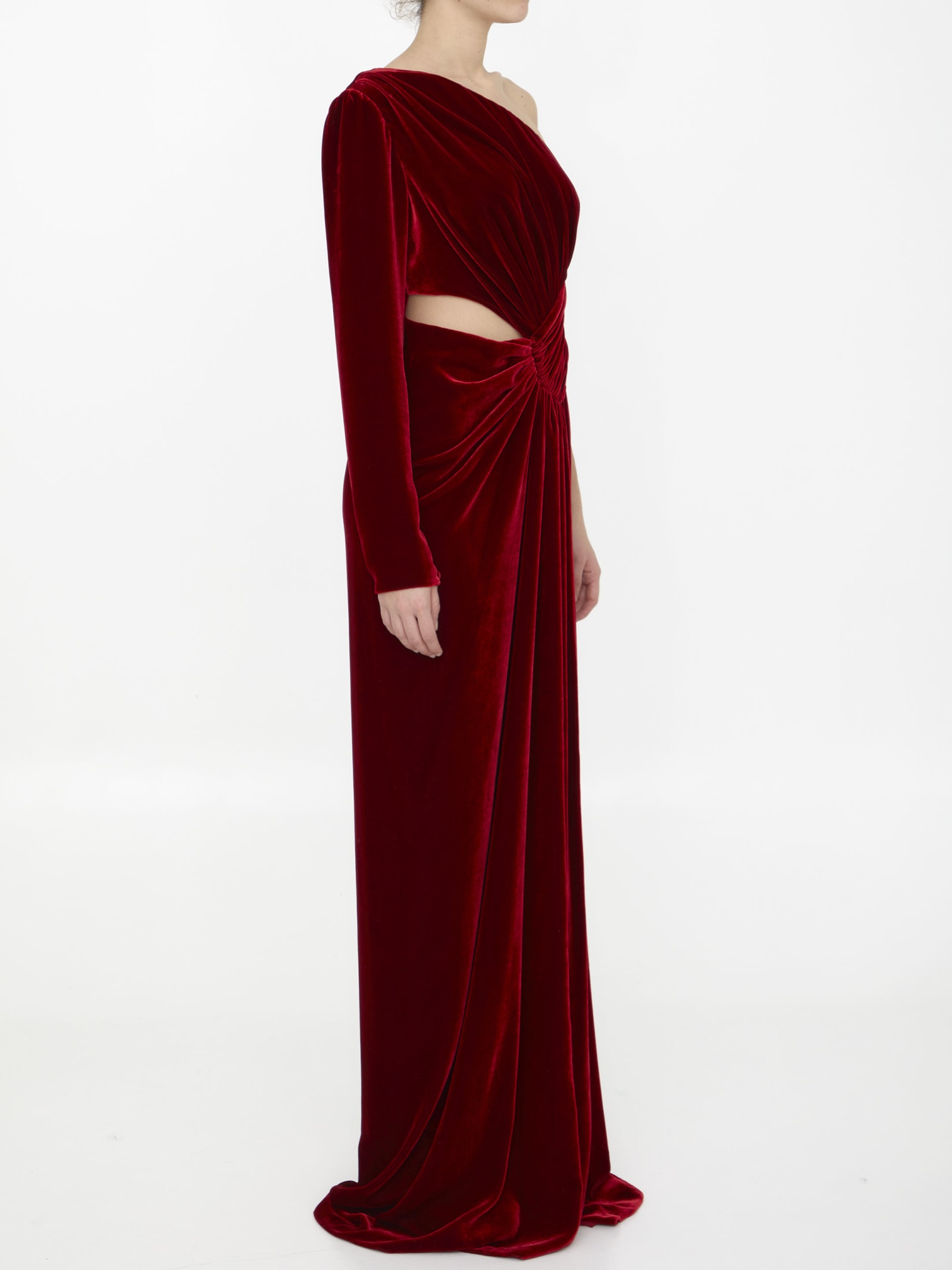 Costarellos Red Velvet Dress ModeSens