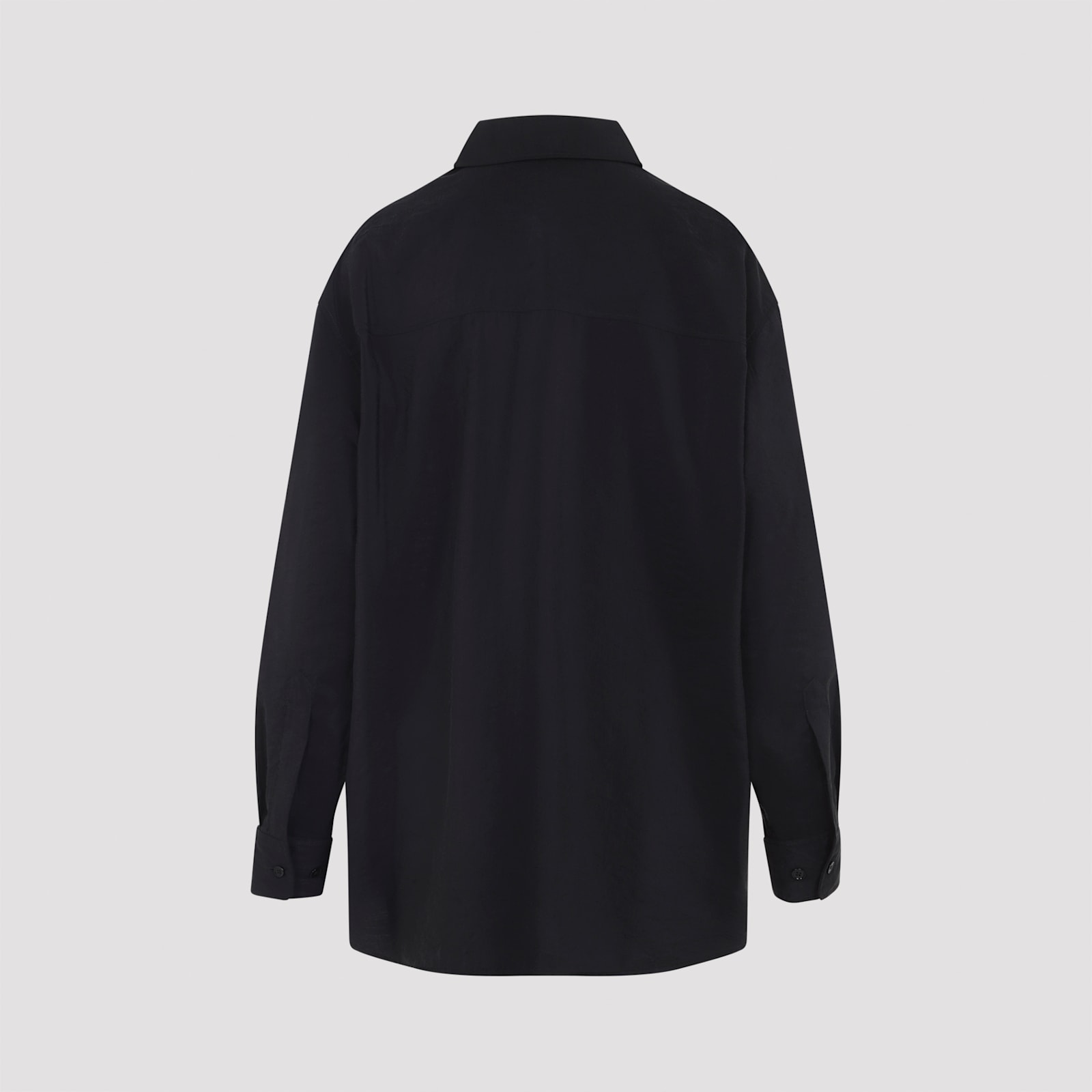 Lemaire Long Shirt And Tie Combination In Black
