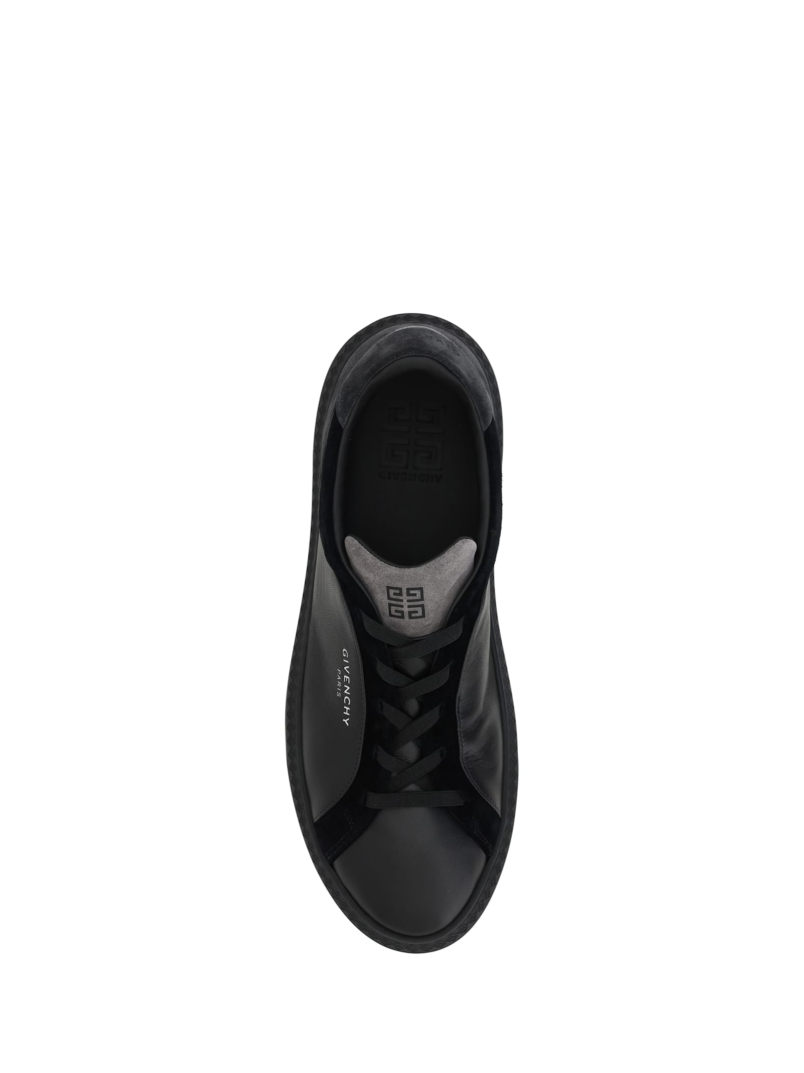 Givenchy Black Leather G Move Sneakers In Black/grey