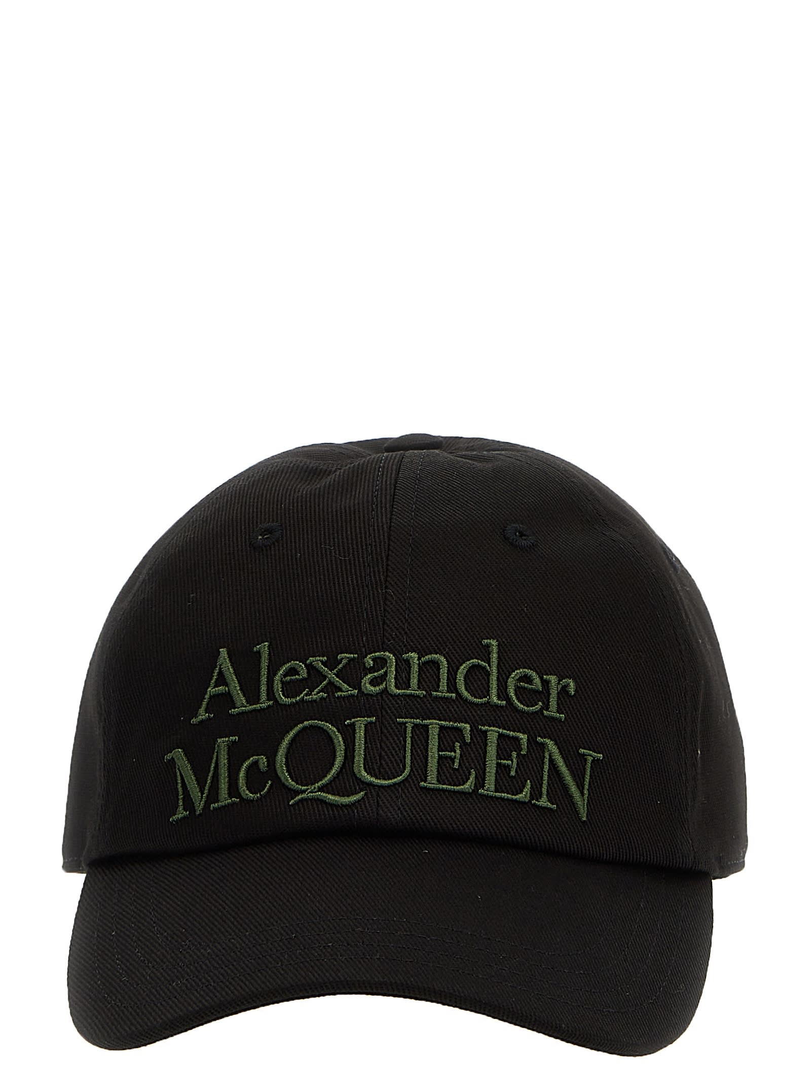 Alexander Mcqueen Logo Embroidered Baseball Cap In Black