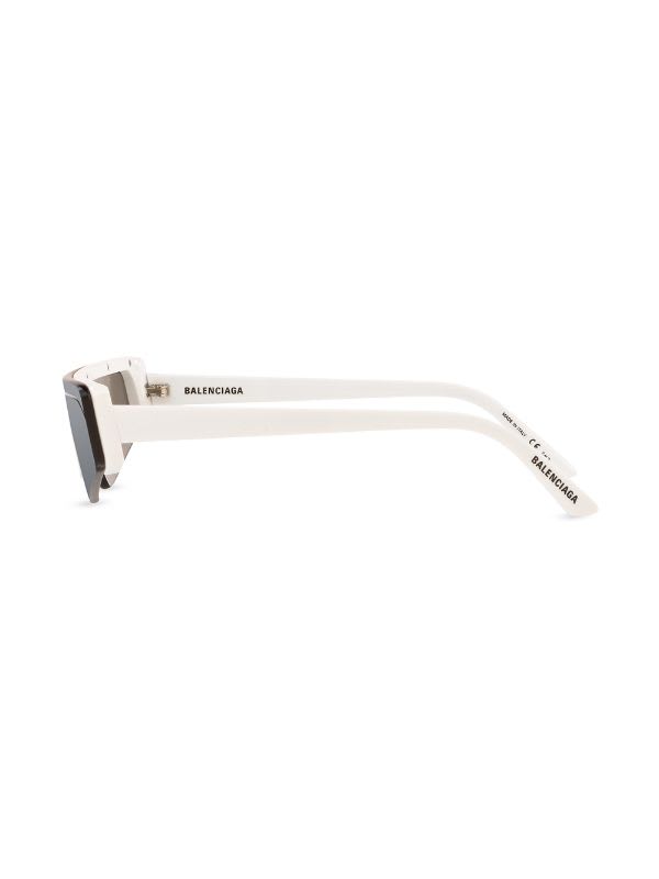 Balenciaga Womens White Bb0003s Rectangle-frame Sunglasses In Gray