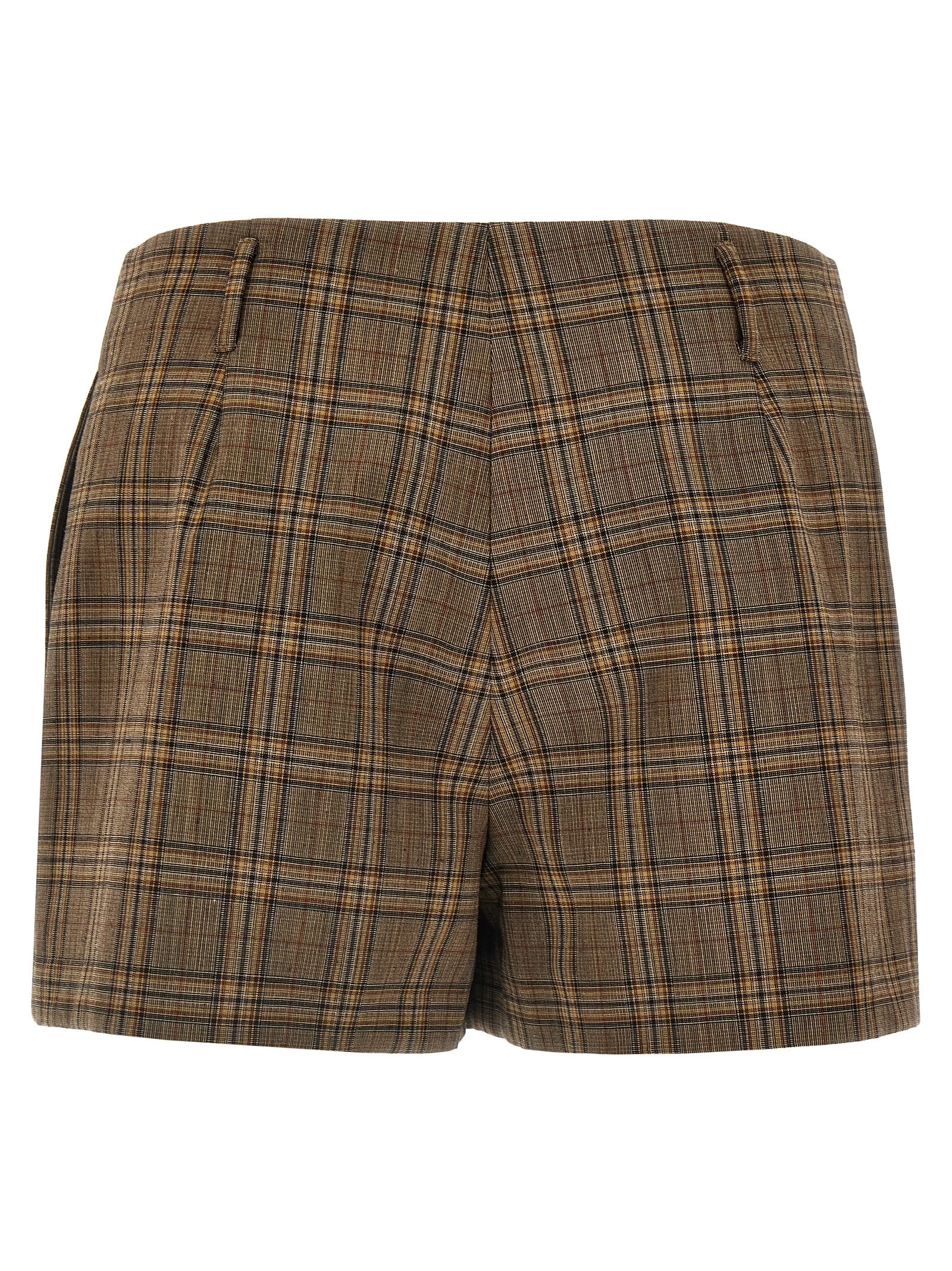 Pinko 'nevi' Checked Pattern Shorts In Brown