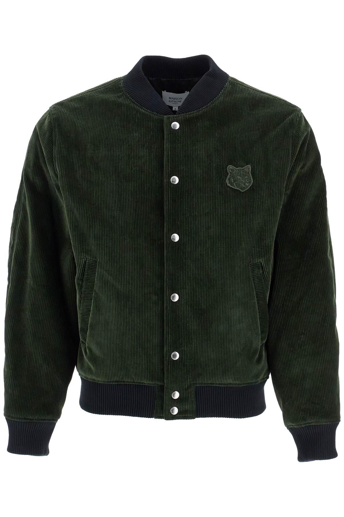 Maison Kitsuné Ranger Green Polyester Bomber With Embroidered Logo