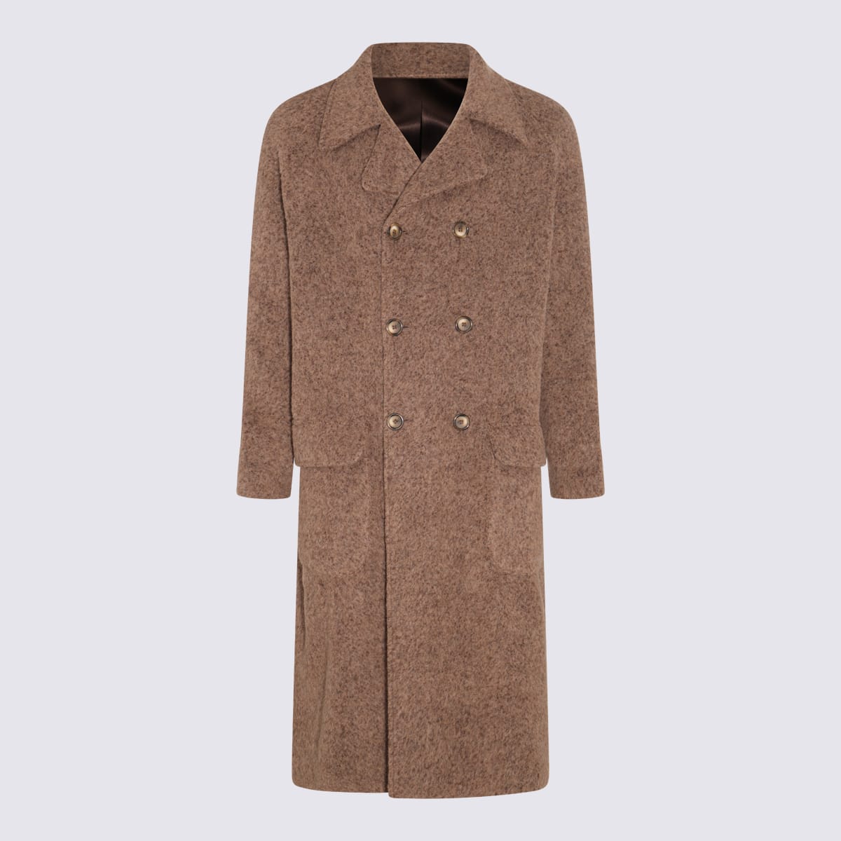 Shop Dolce & Gabbana Brown Wool Coat In Beige