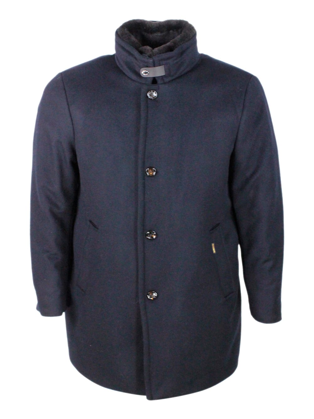 Shop Moorer Coat In Blue