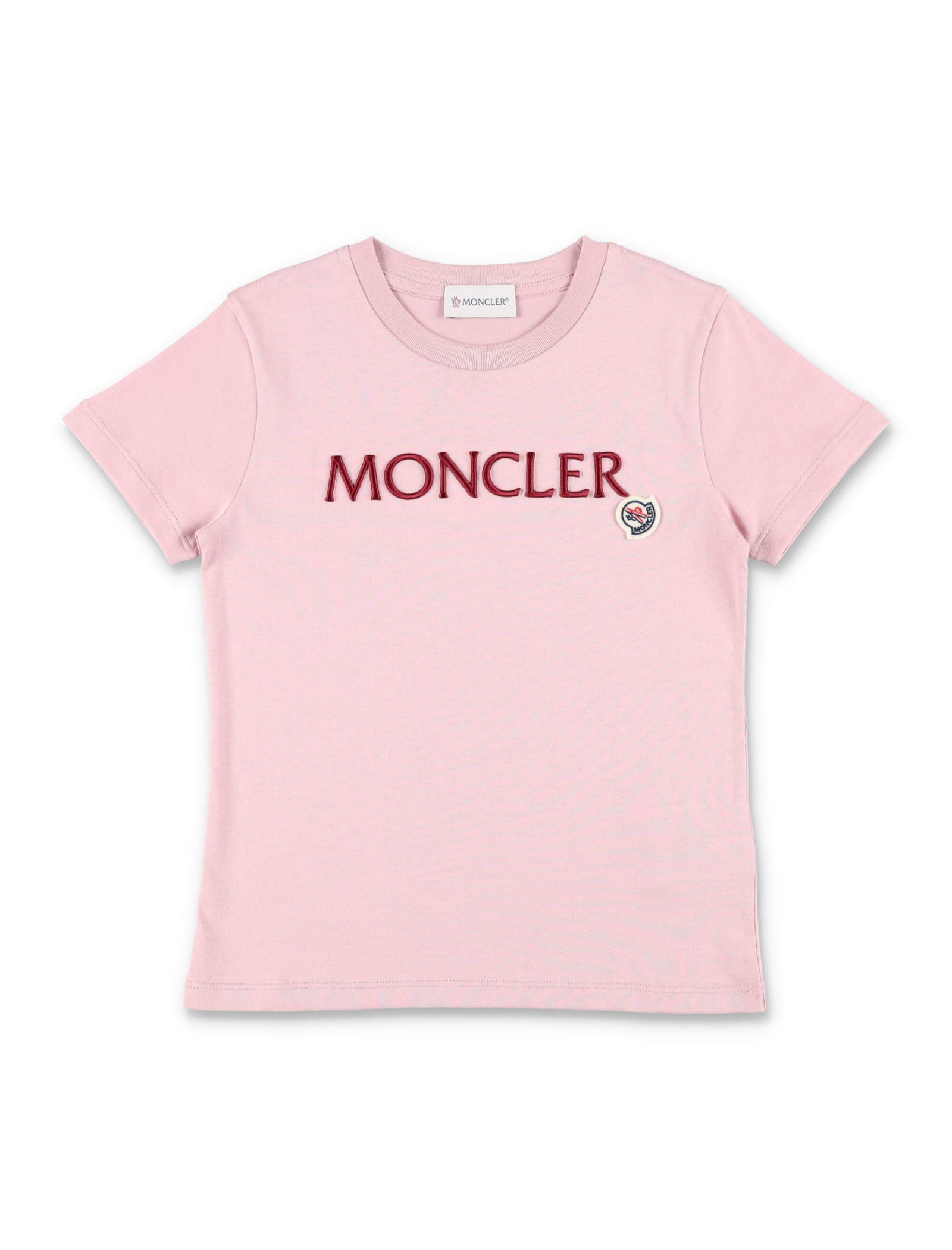 Moncler Kids' Logo T-shirt In Pink