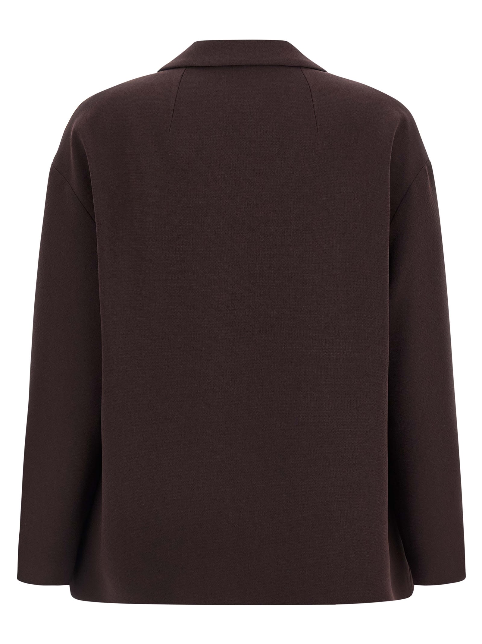 Alberto Biani Two-button V-neck Blazer In Brown