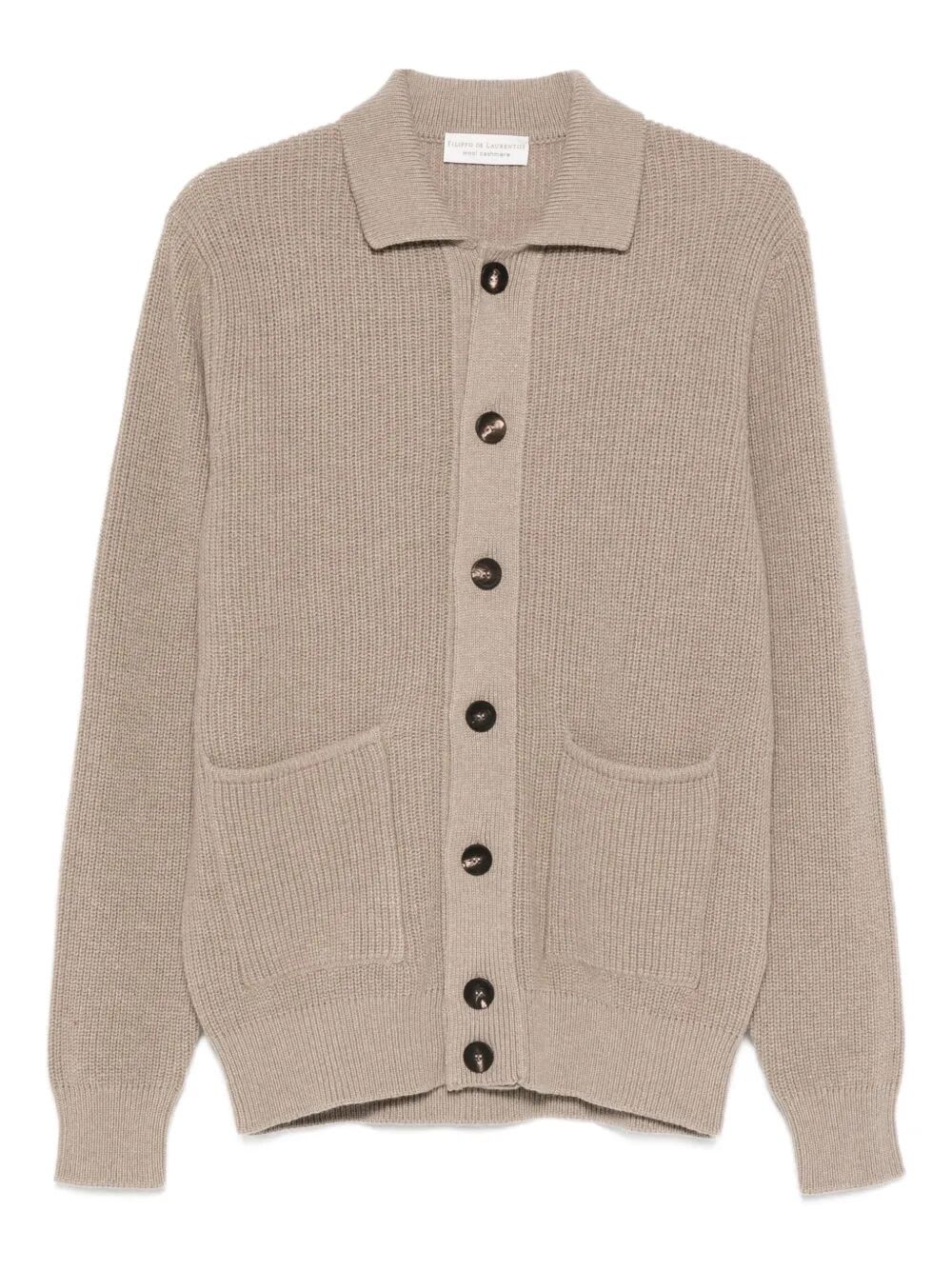 Filippo De Laurentiis Cardigan Sweater Ls In Neutral