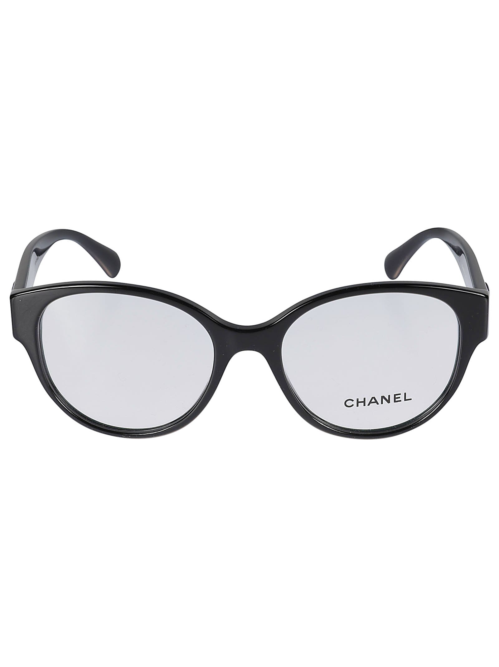 Pre-owned Chanel Round-framed Glasses In Nero